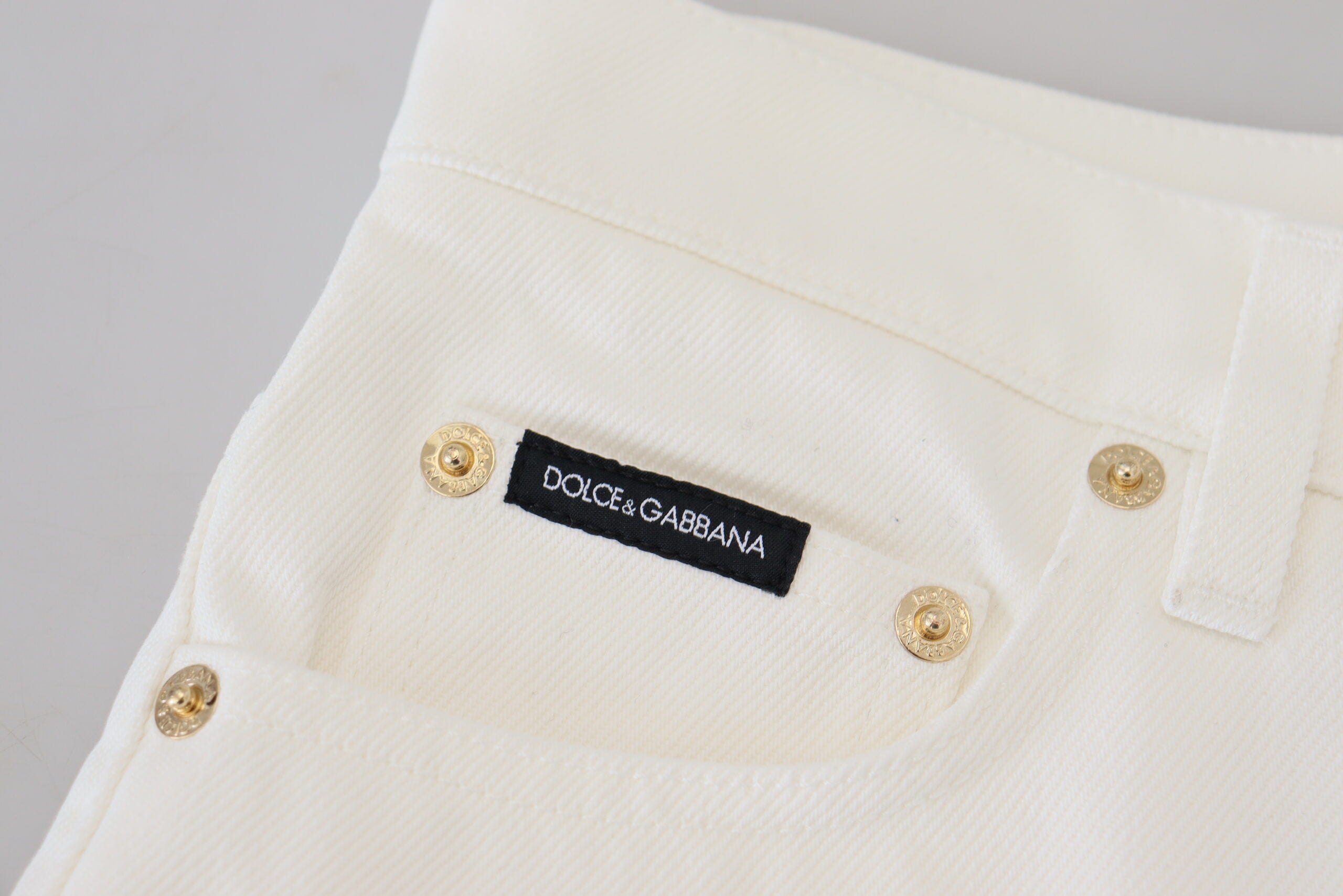 Dolce &amp; Gabbana - Jean slim taille haute Svelte en blanc cassé