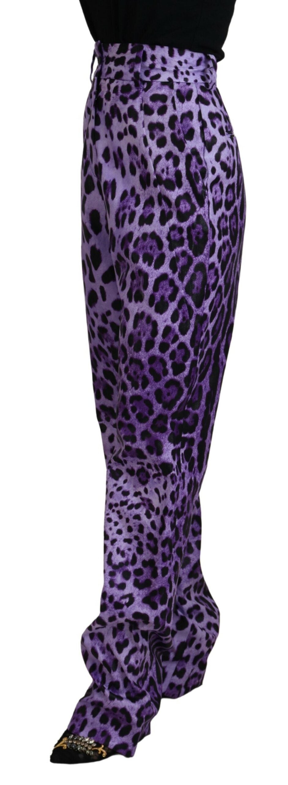 Dolce &amp; Gabbana Pantalon violet droit élégant taille haute