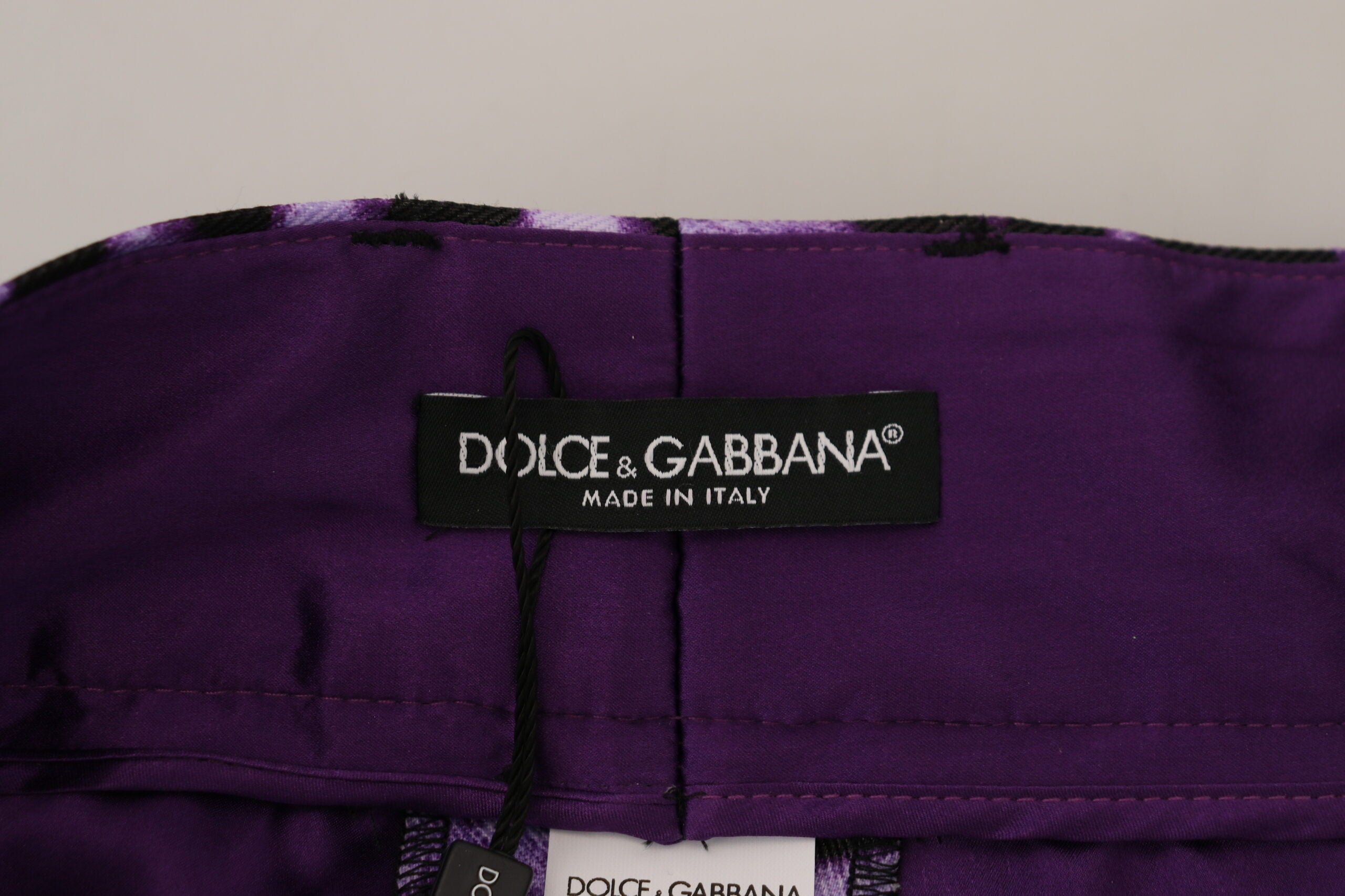 Dolce &amp; Gabbana Pantalon violet droit élégant taille haute