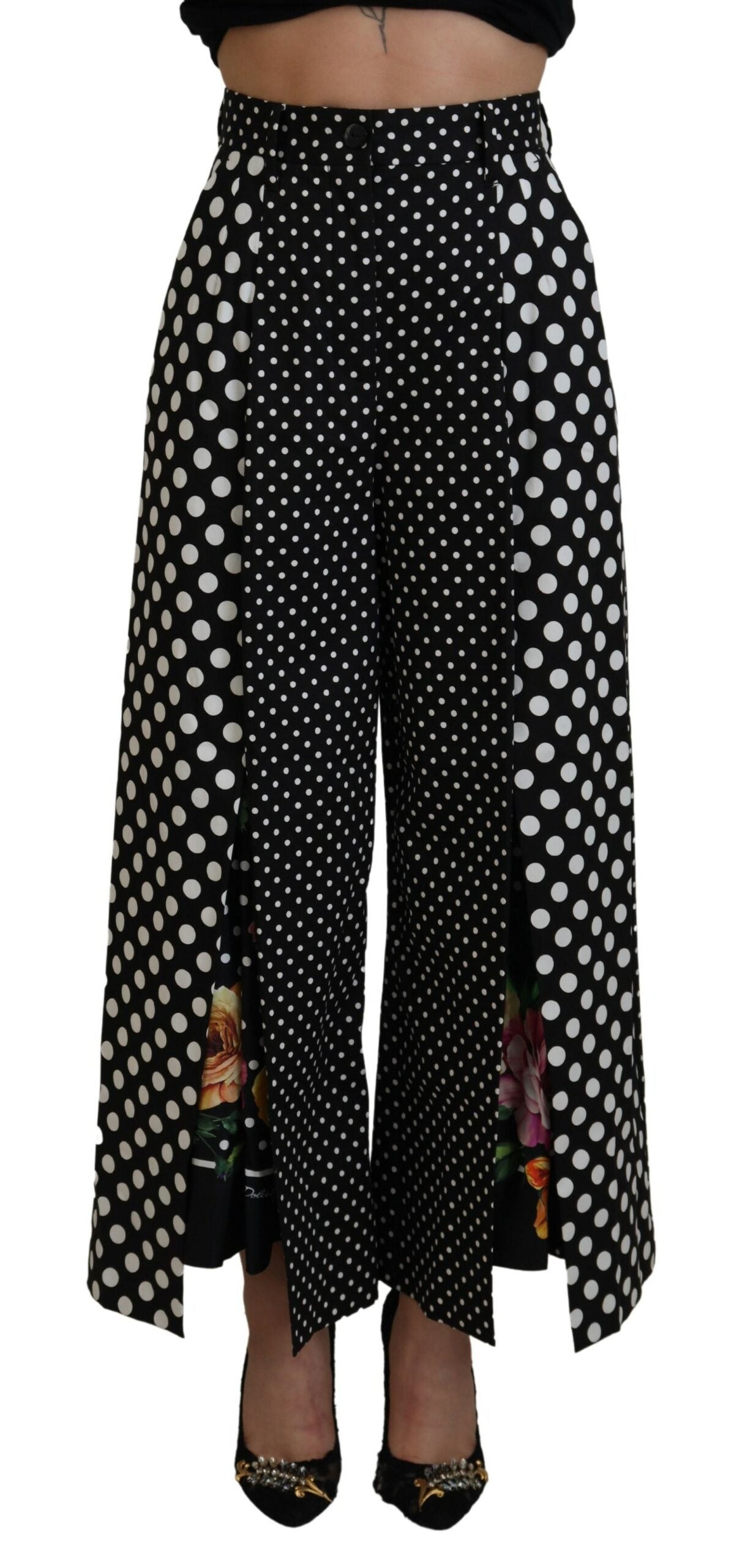 Dolce &amp; Gabbana Pantalon élégant taille haute à pois