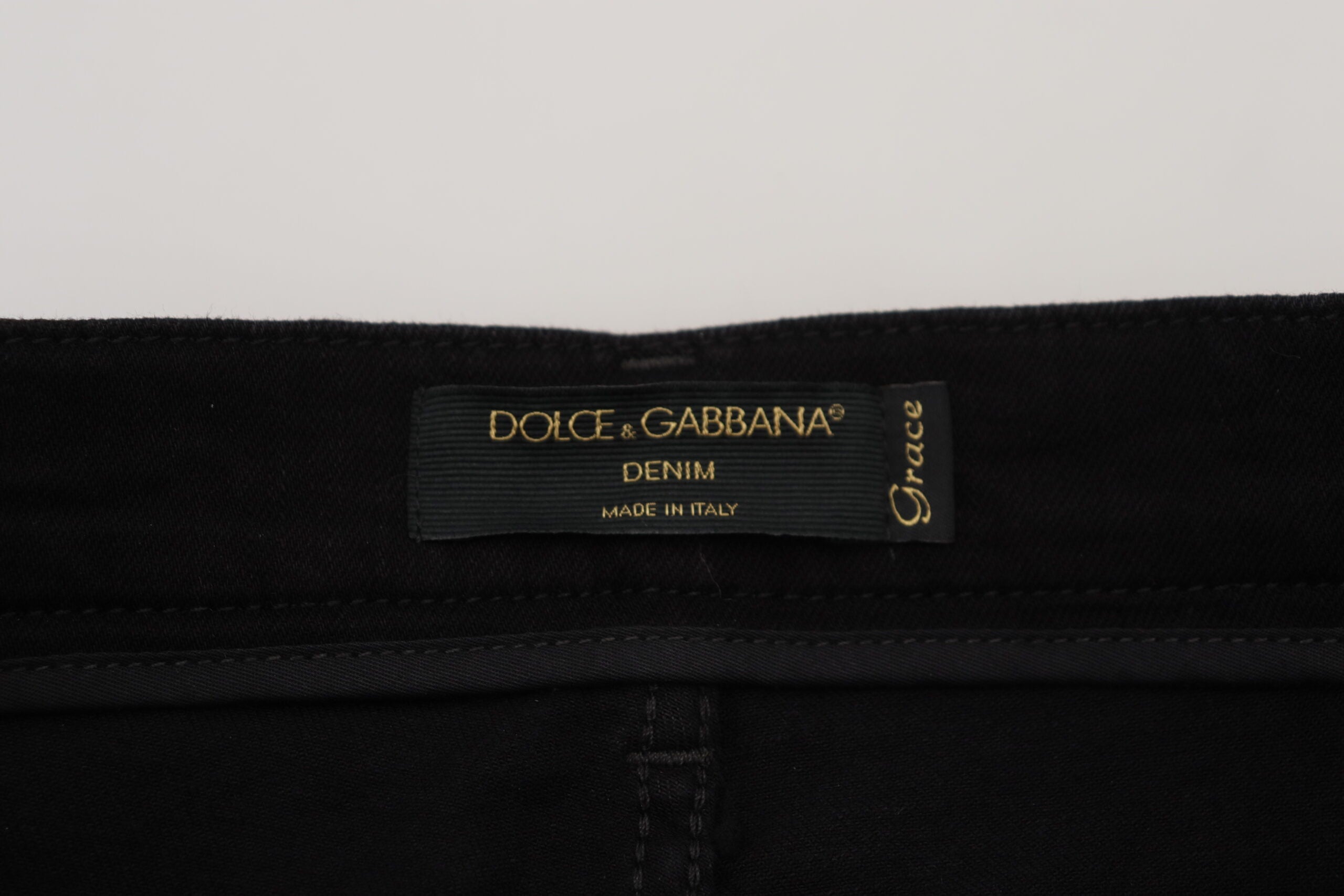 Dolce &amp; Gabbana Chic Jean Slim Taille Haute Noir