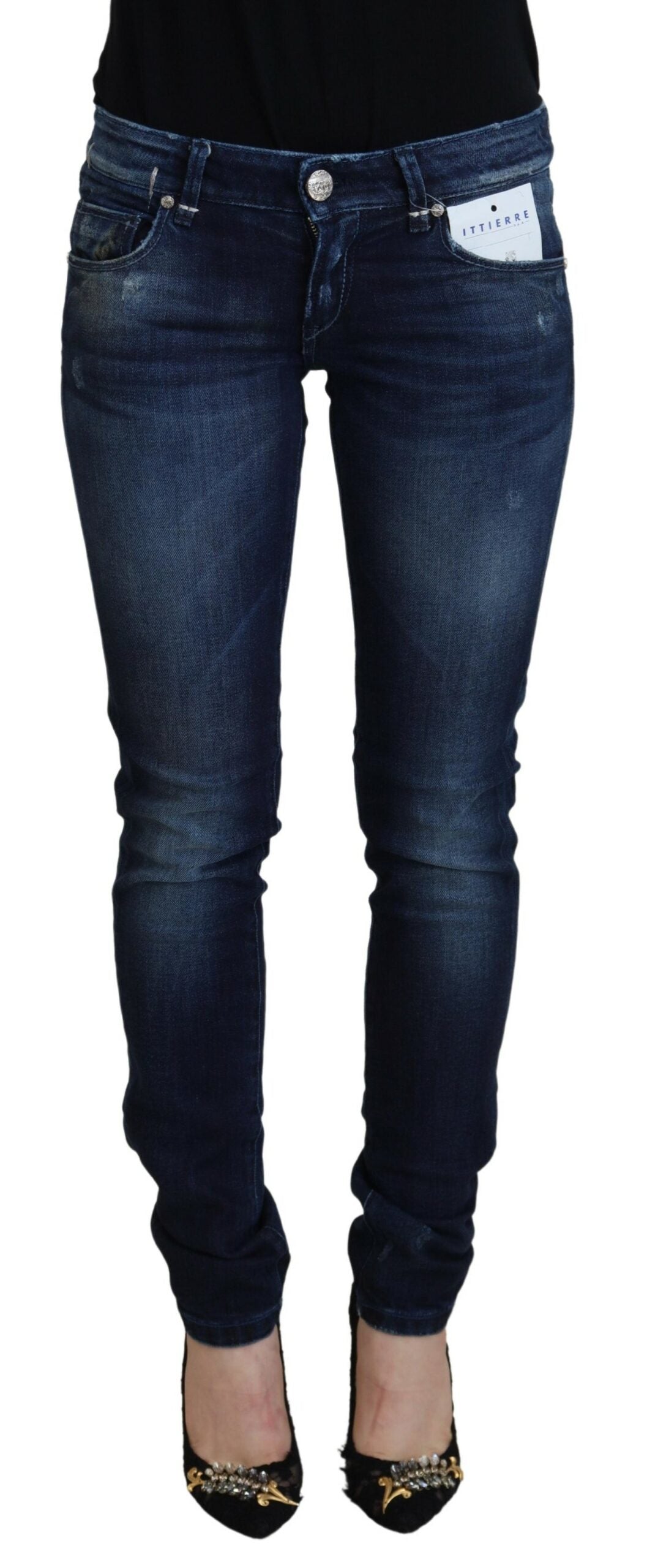 Pantalon en jean skinny taille basse Acht Chic