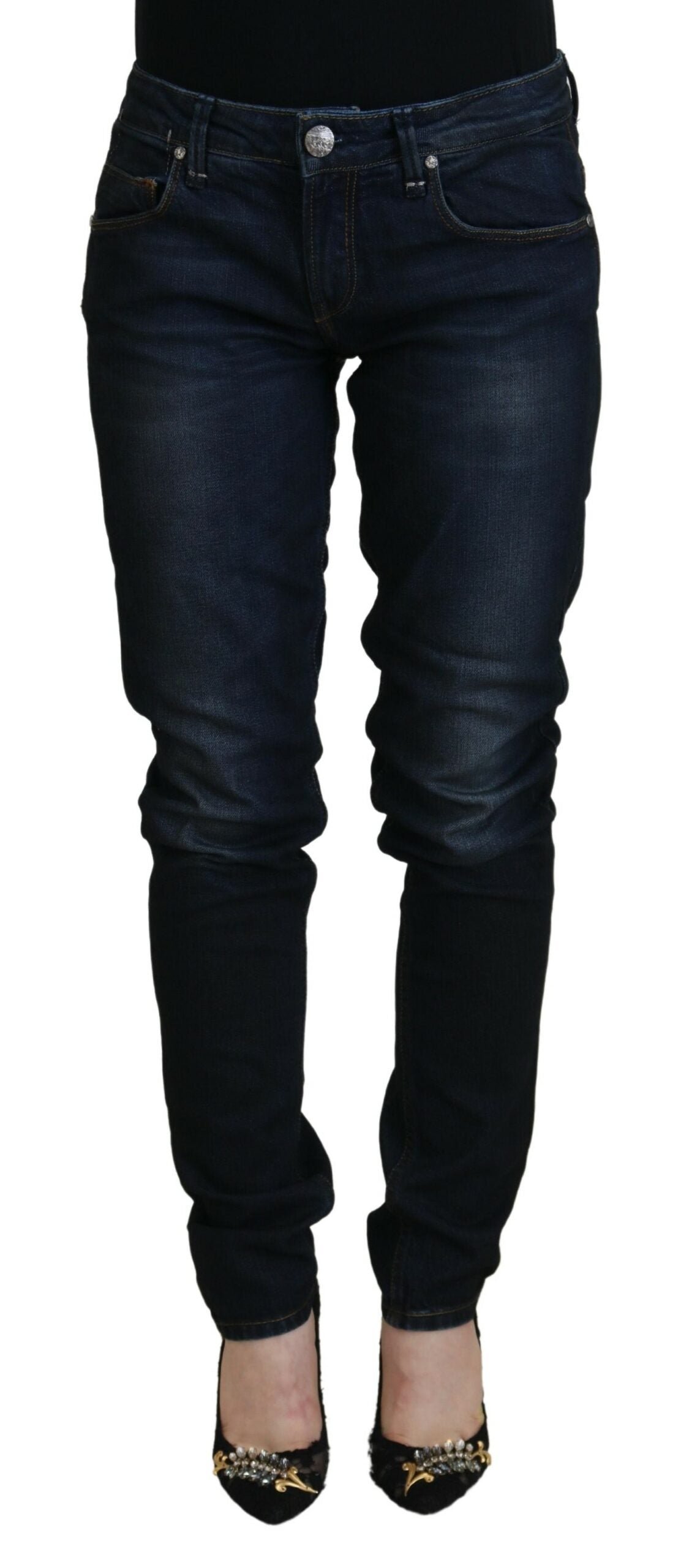 Jean skinny taille basse en denim Acht Chic