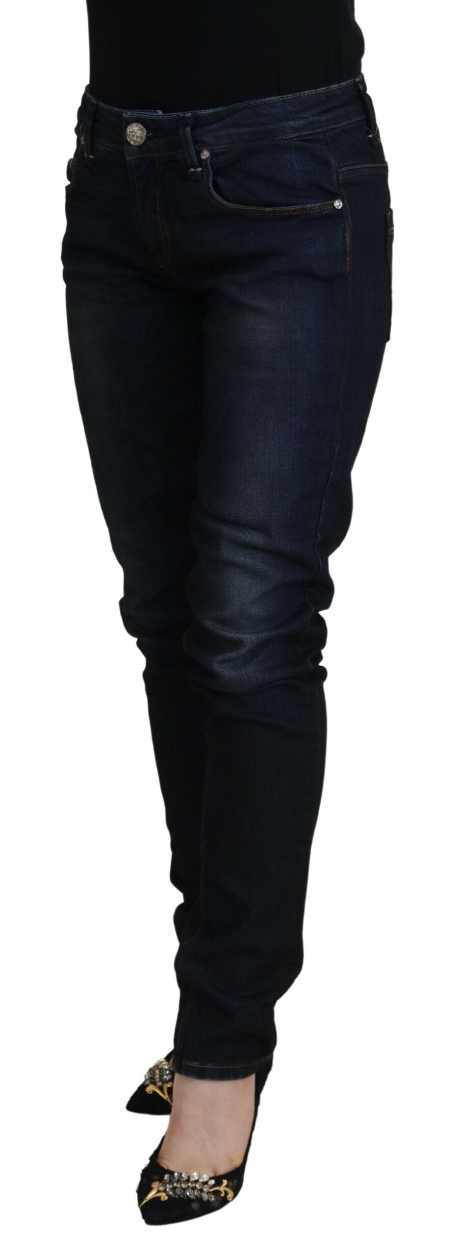 Jean skinny taille basse en denim Acht Chic