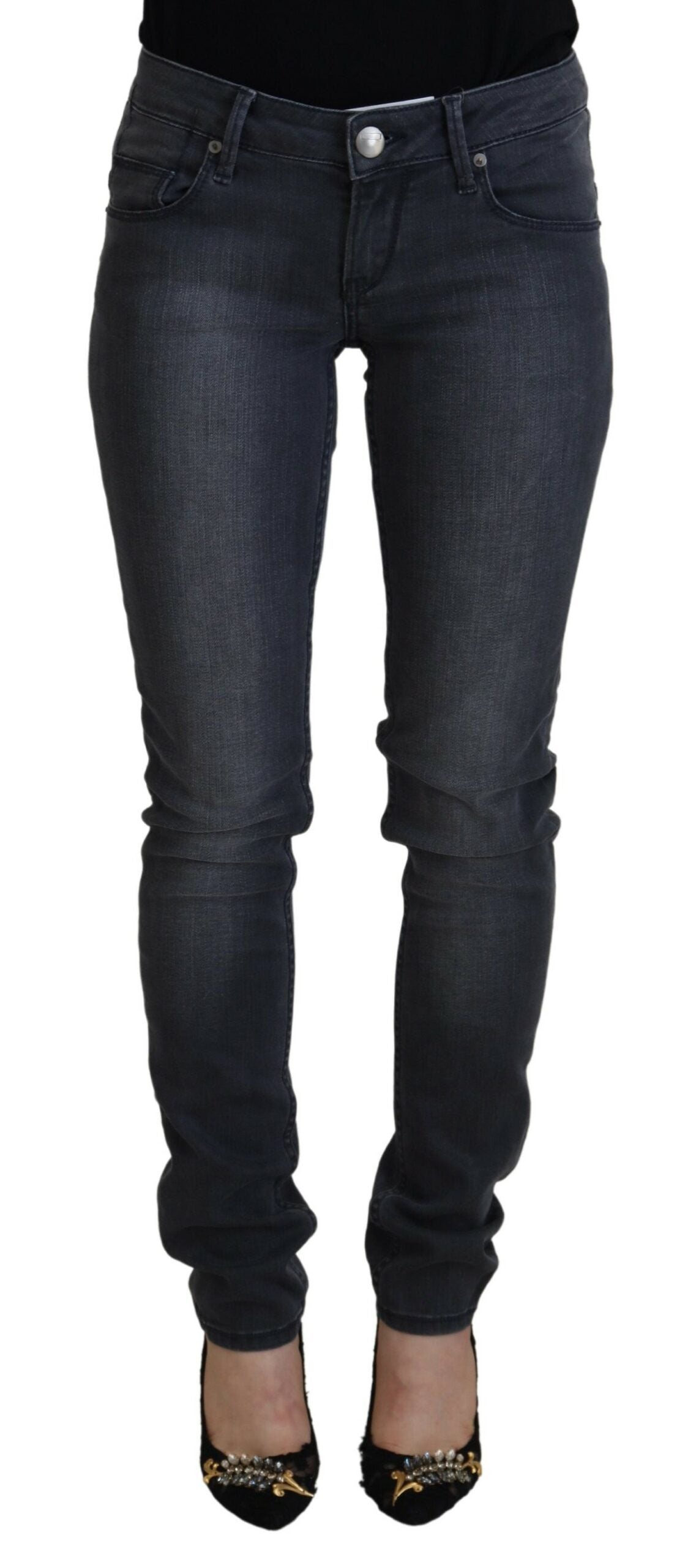 Jean skinny taille basse gris Acht Chic