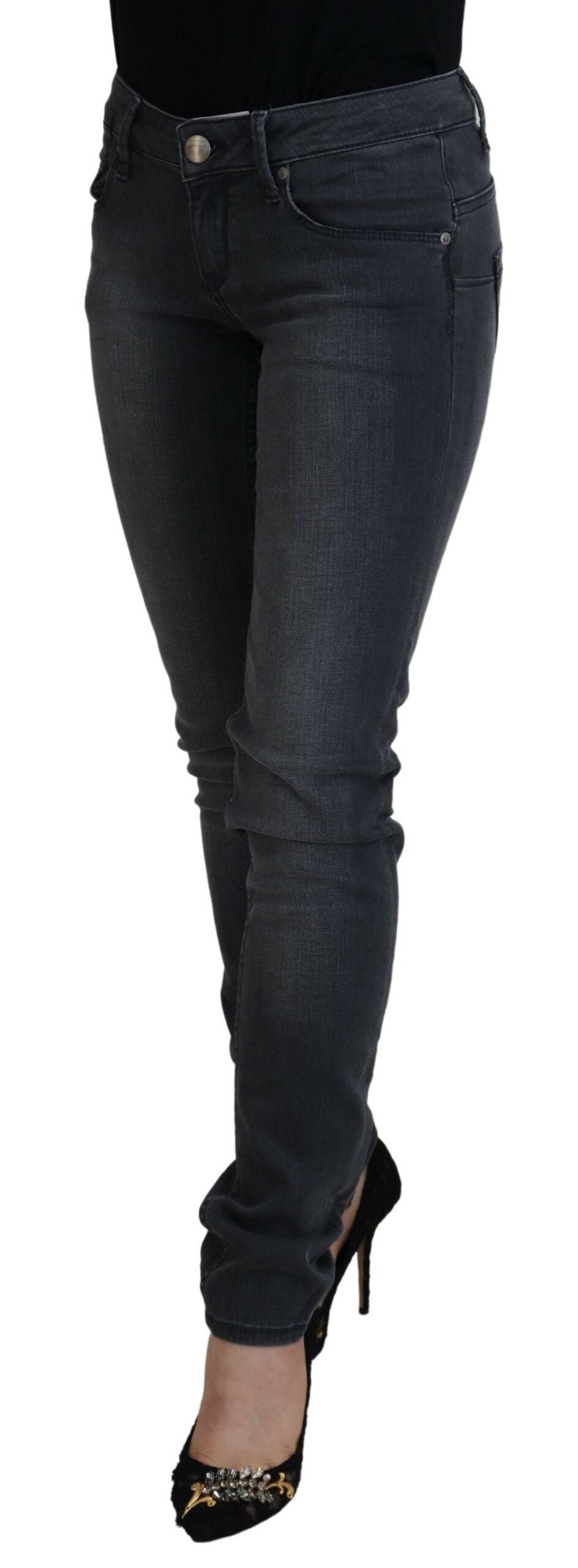 Jean skinny taille basse gris Acht Chic