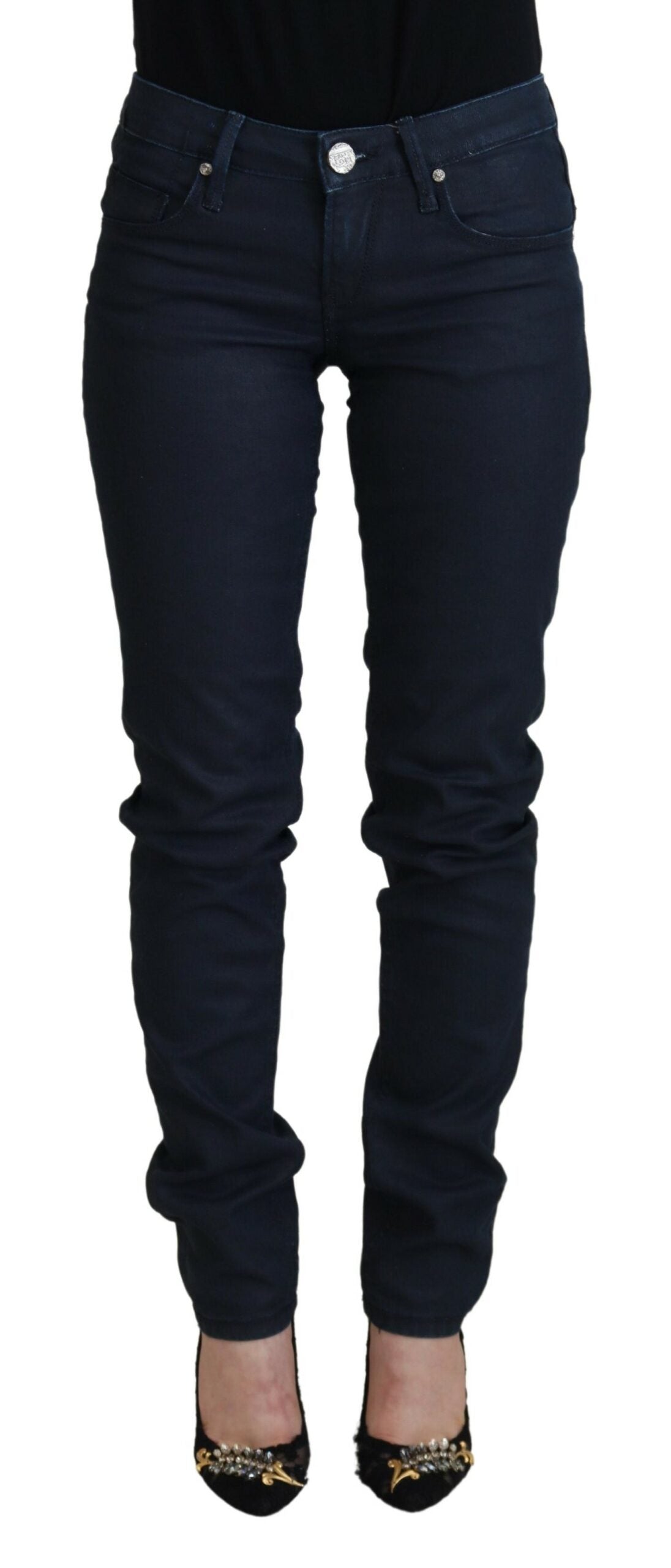 Jean skinny taille basse Acht Chic en bleu