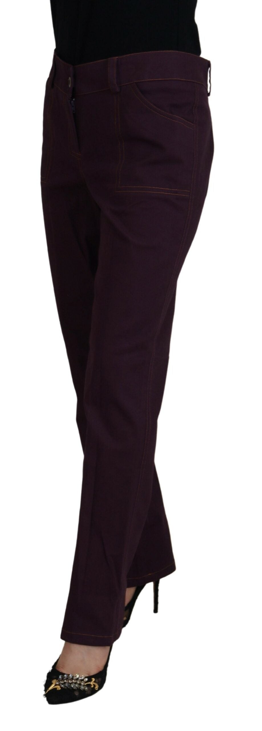 BENCIVENGA Pantalon élégant fuselé en coton violet