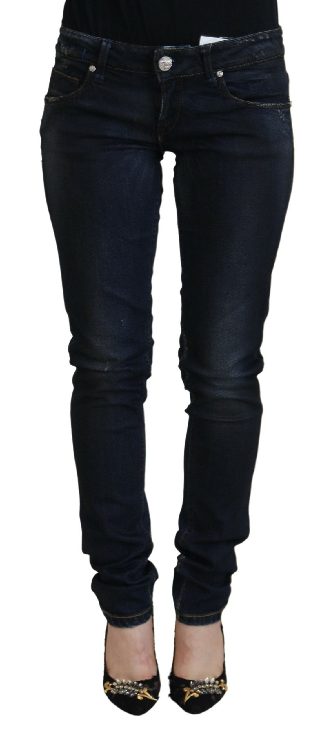 Pantalon en jean skinny taille basse Acht Chic