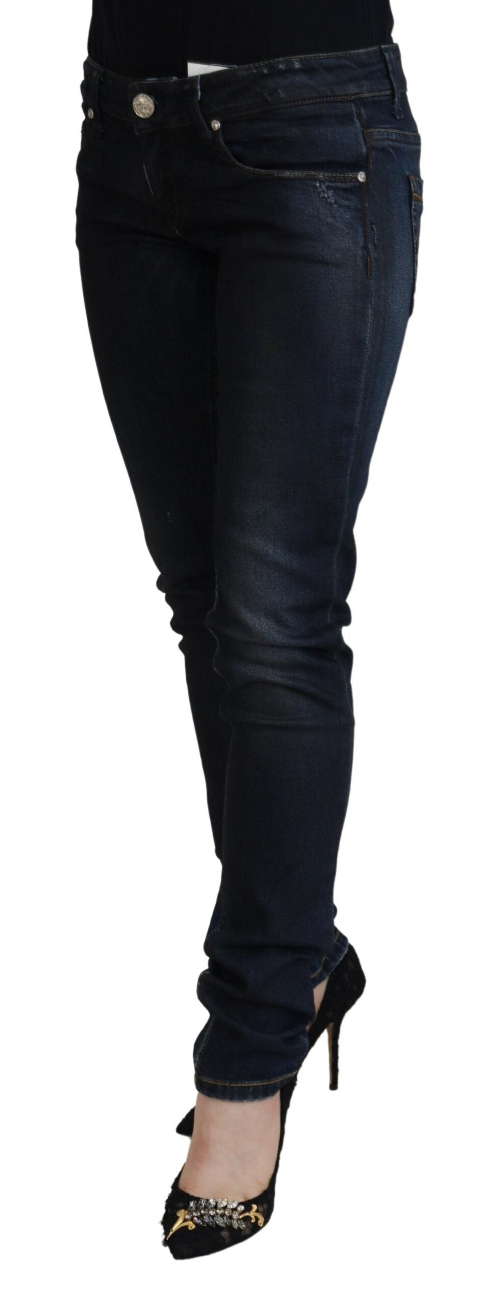 Pantalon en jean skinny taille basse Acht Chic