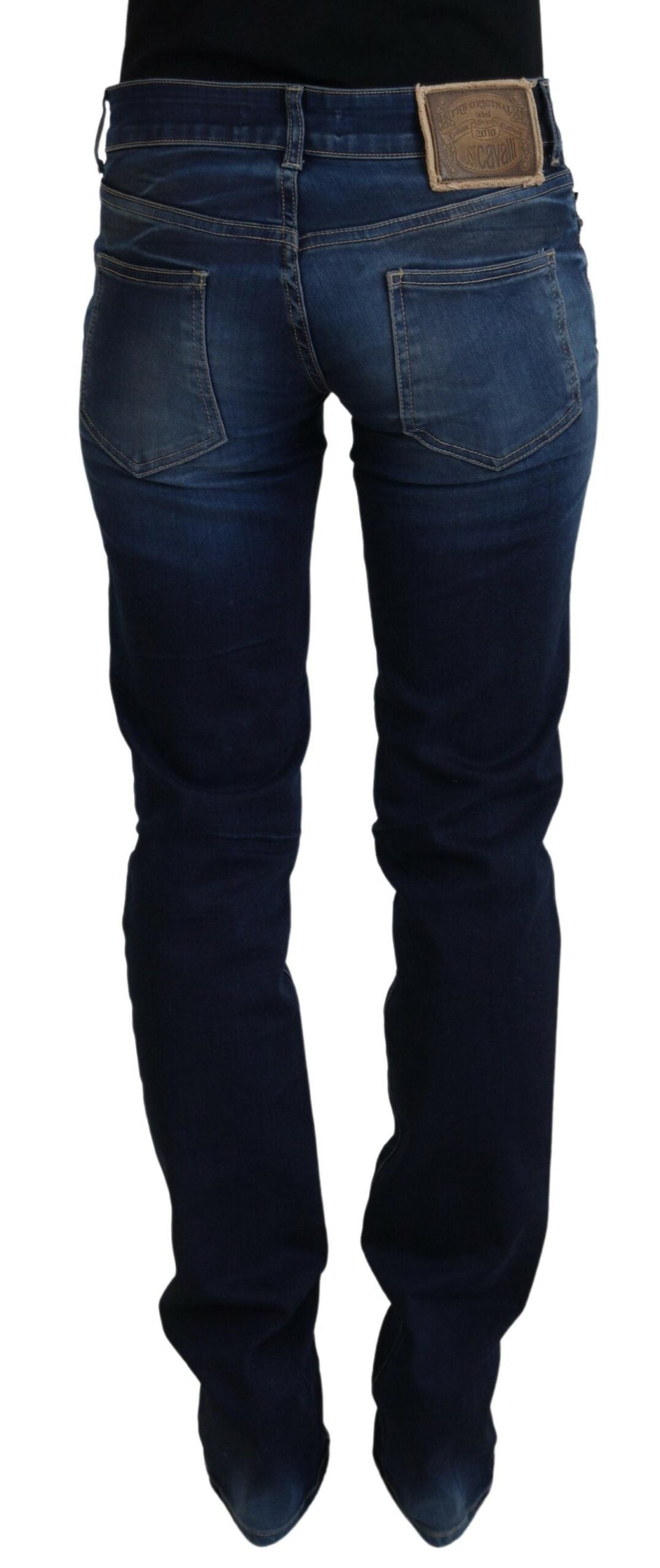 Just Cavalli Pantalon en jean taille basse chic en bleu