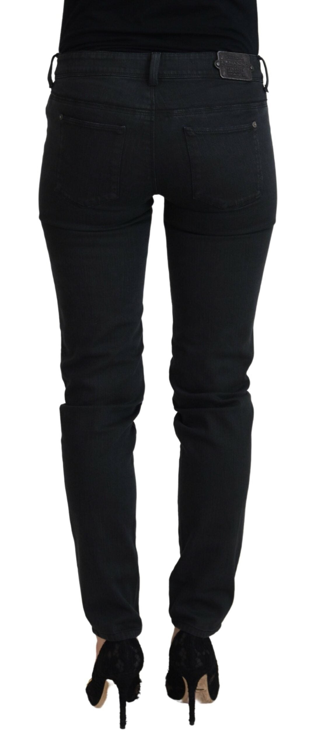 Ermanno Scervino Jean skinny noir taille basse chic