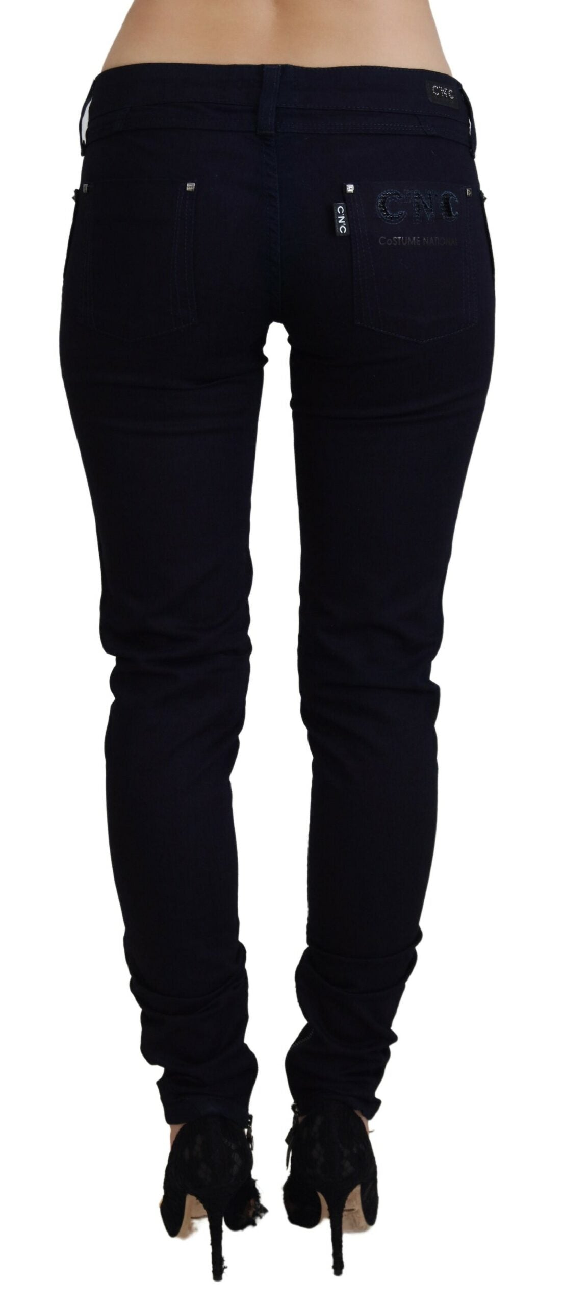 Costume National Chic - Jean skinny taille basse en denim noir