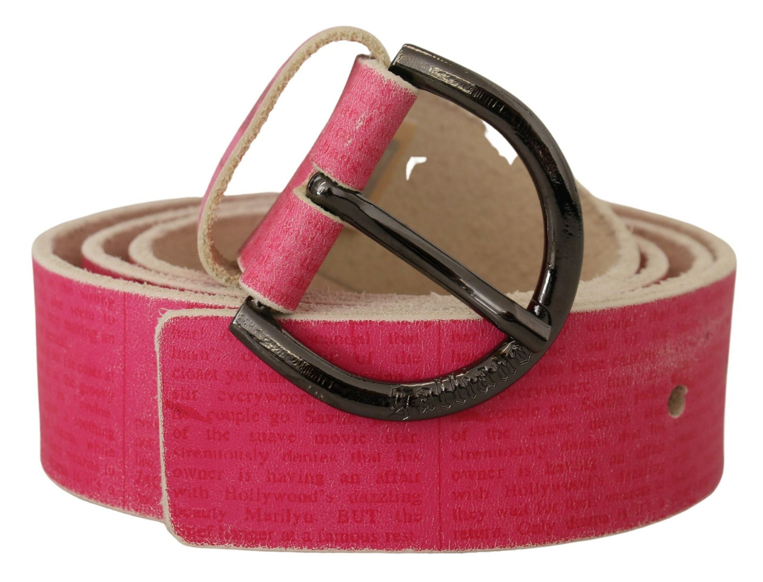 John Galliano Ceinture de mode élégante en cuir rose