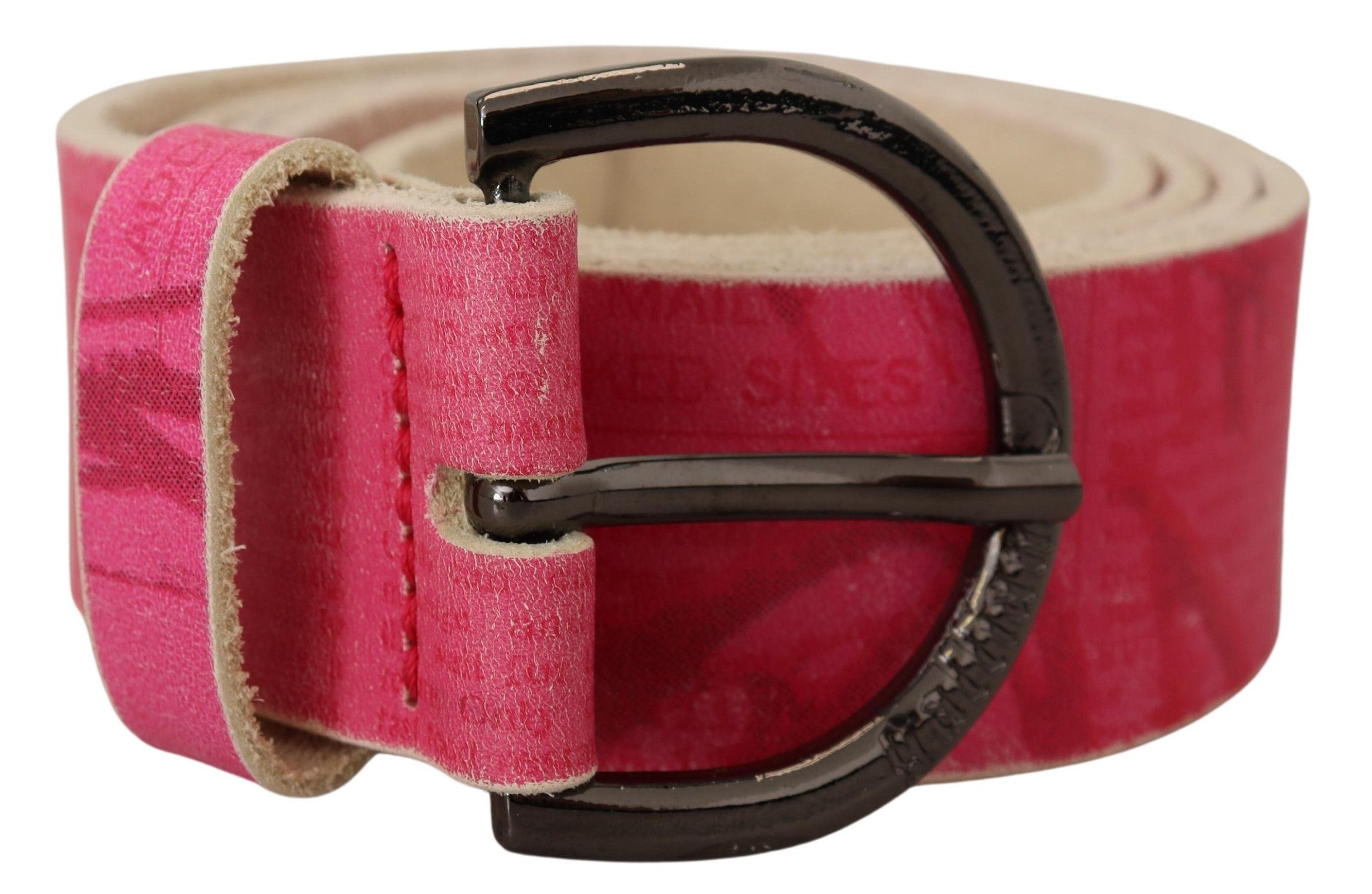 John Galliano Ceinture de mode élégante en cuir rose