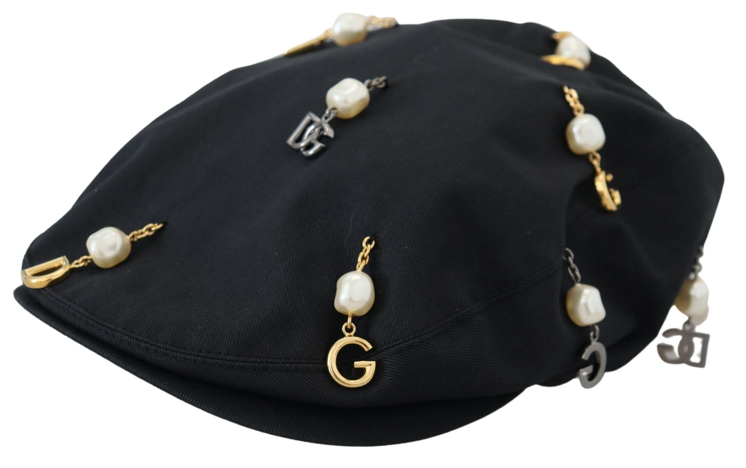 Dolce &amp; Gabbana Chapeau gavroche élégant en coton noir