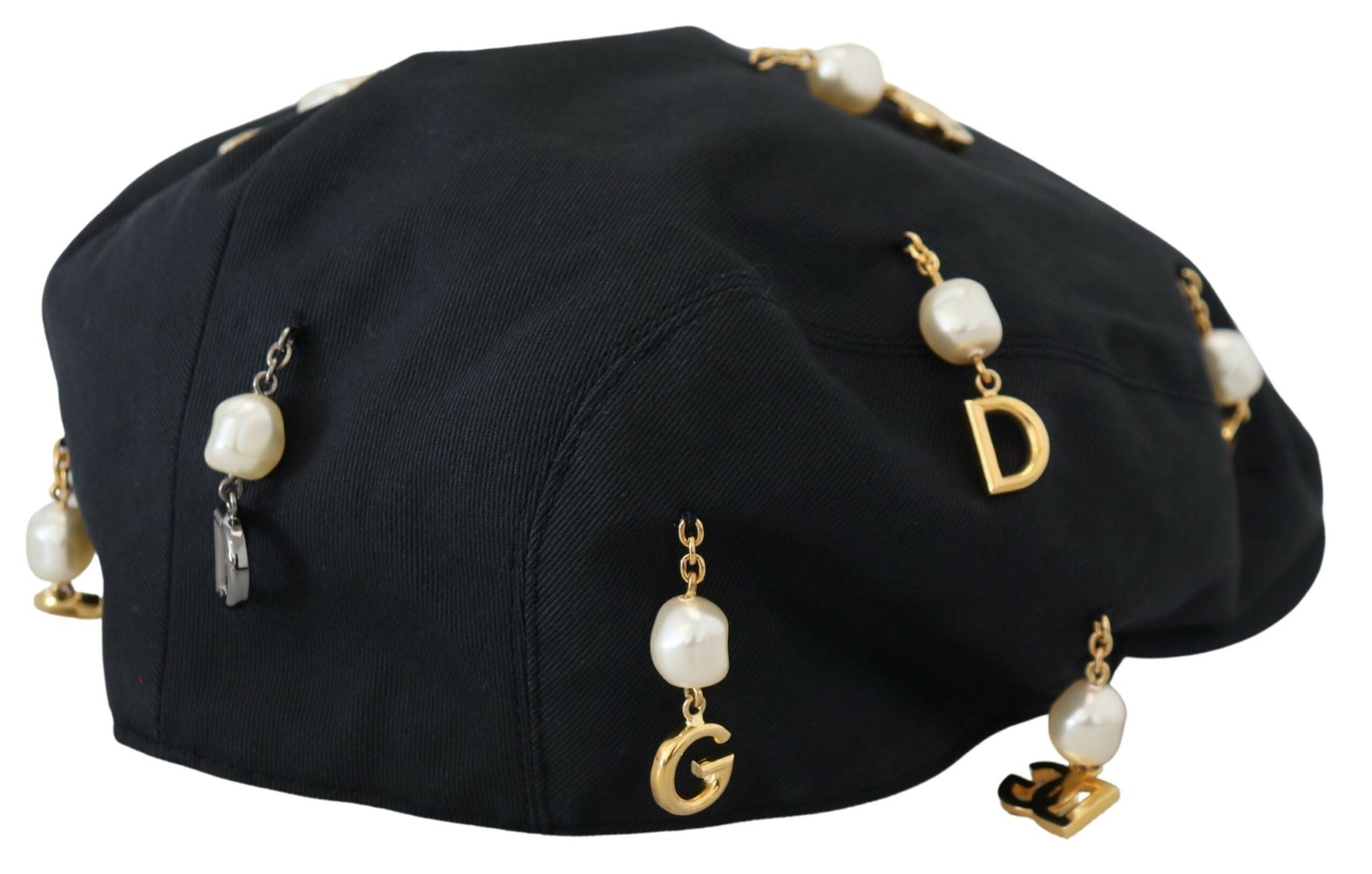 Dolce &amp; Gabbana Chapeau gavroche élégant en coton noir