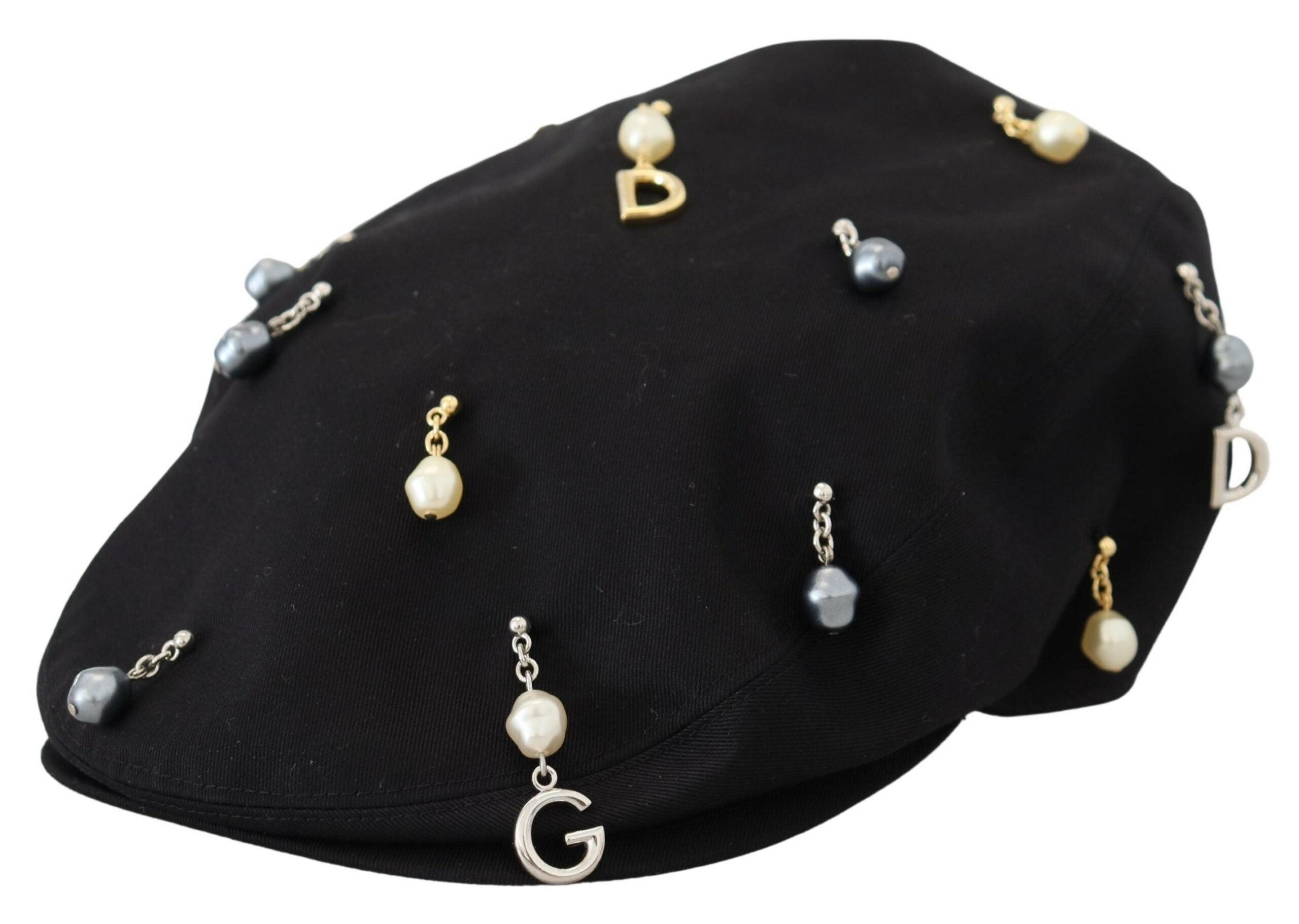 Dolce &amp; Gabbana Chapeau gavroche élégant en coton noir