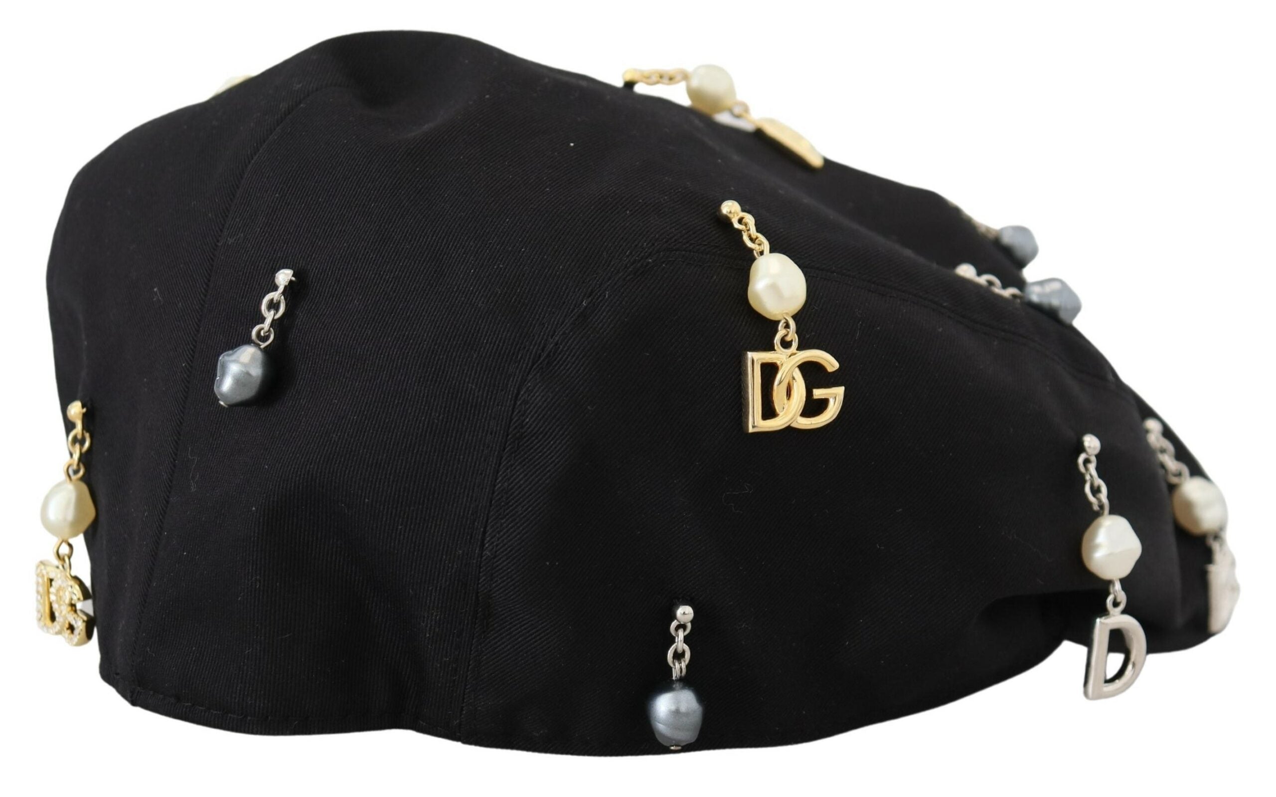 Dolce &amp; Gabbana Chapeau gavroche élégant en coton noir