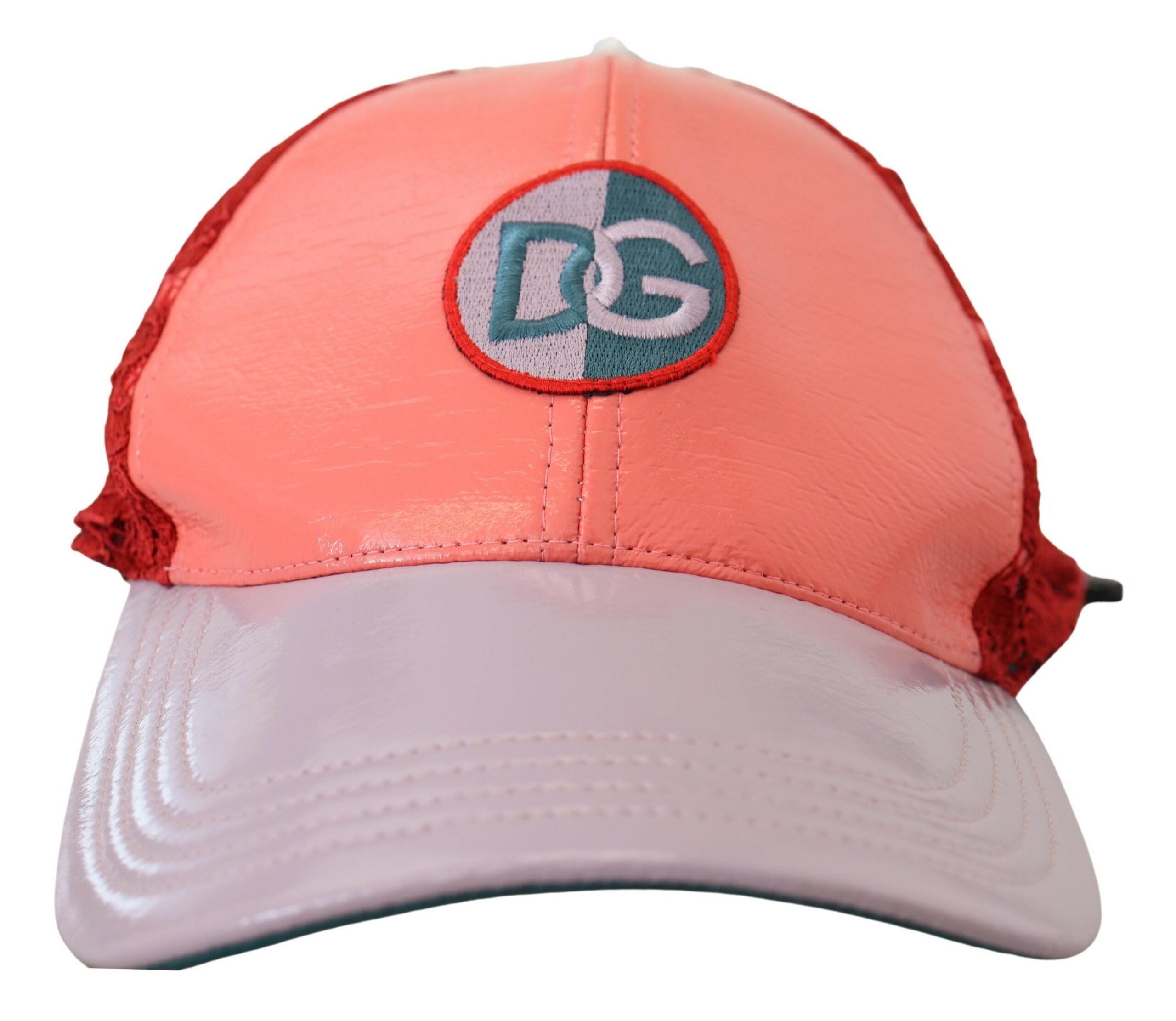 Casquette de baseball en dentelle florale avec logo multicolore Dolce & Gabbana