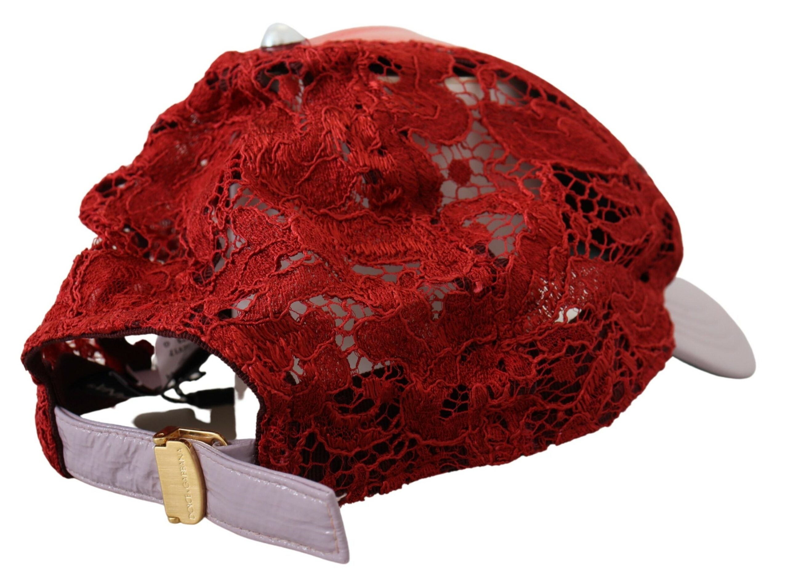 Casquette de baseball en dentelle florale avec logo multicolore Dolce & Gabbana