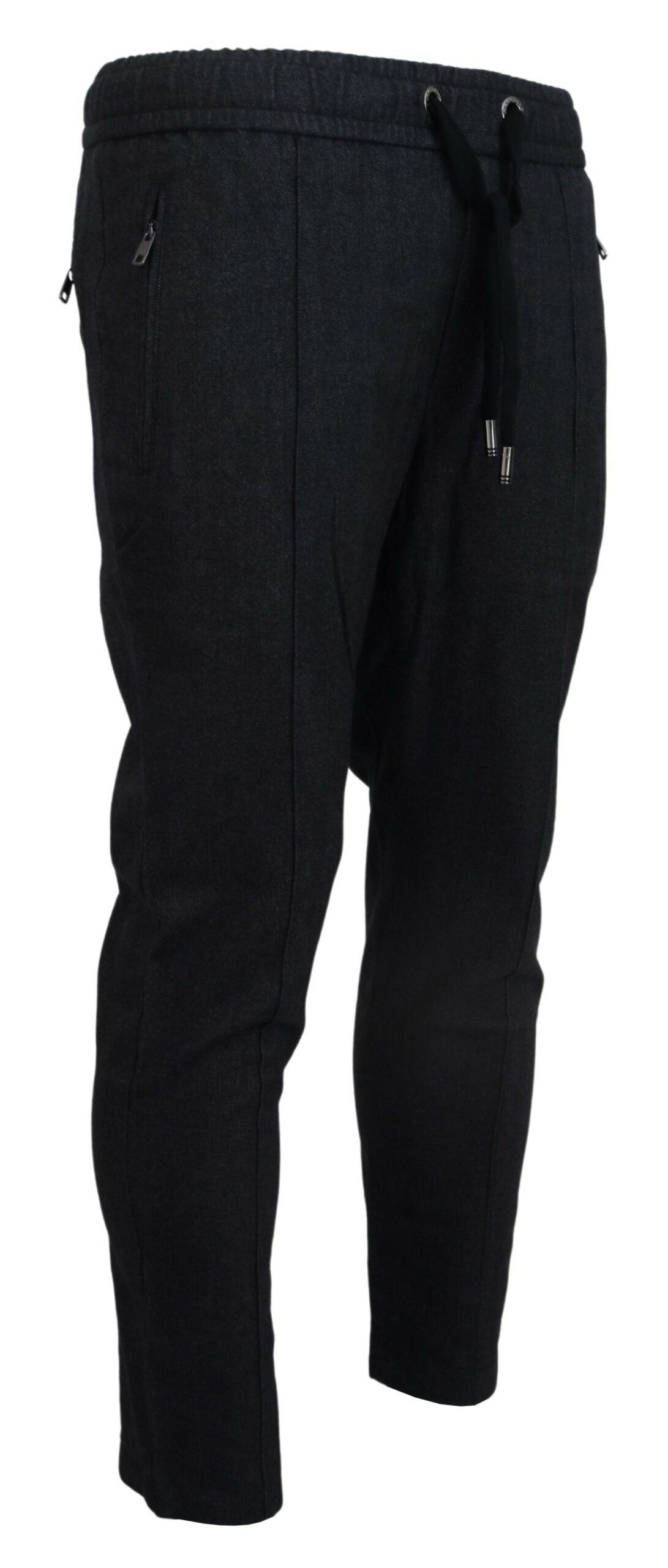 Dolce &amp; Gabbana Pantalon de jogging élégant en coton gris pour homme