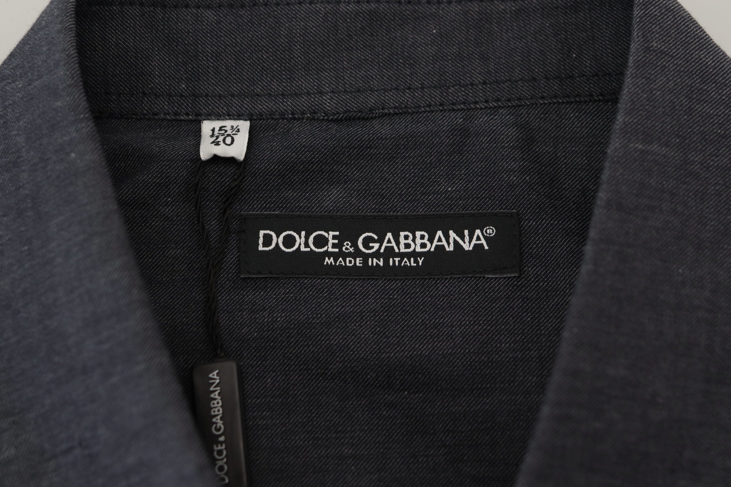 Dolce &amp; Gabbana Chemise élégante à col en coton gris