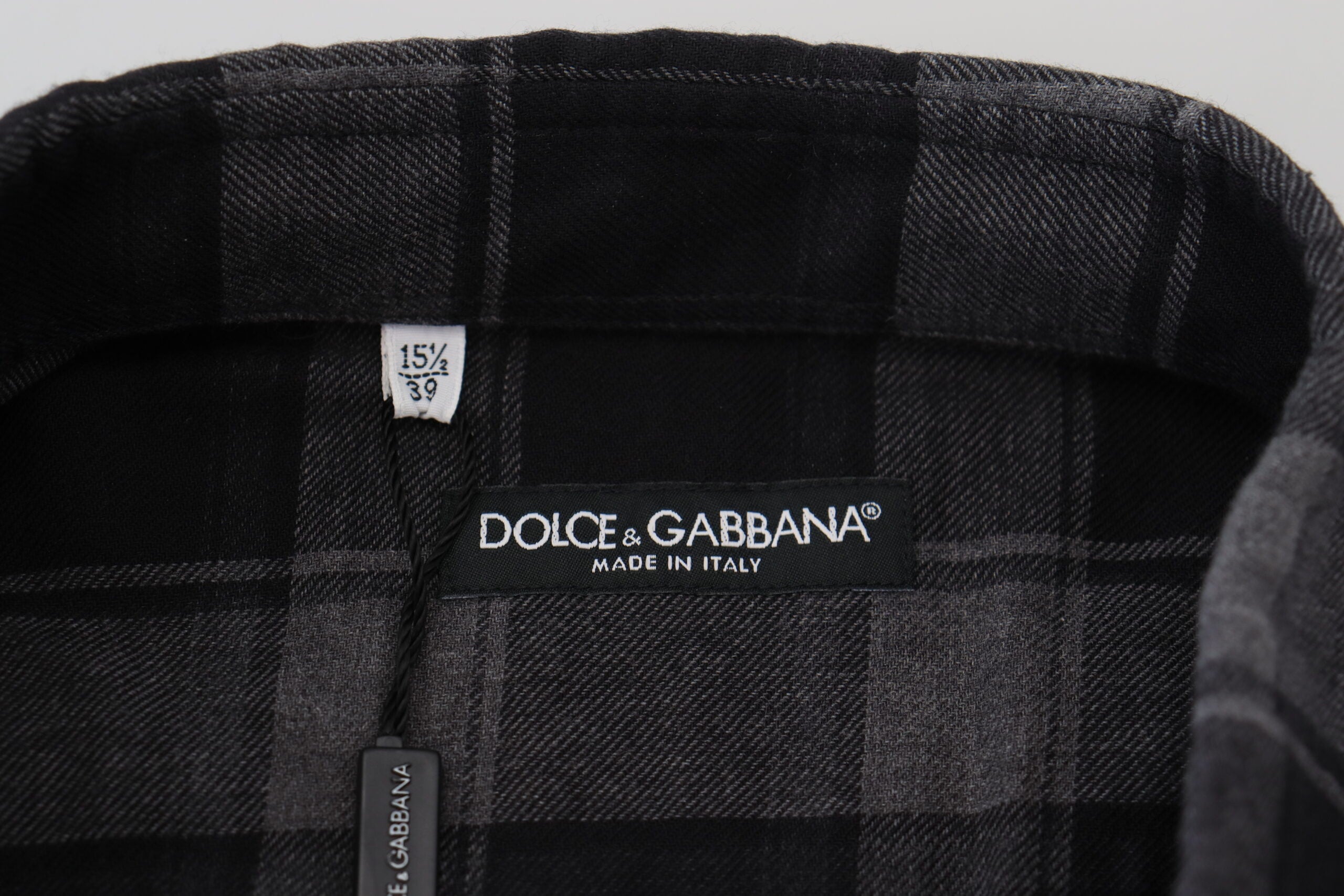 Dolce &amp; Gabbana Chemise boutonnée élégante noire et grise