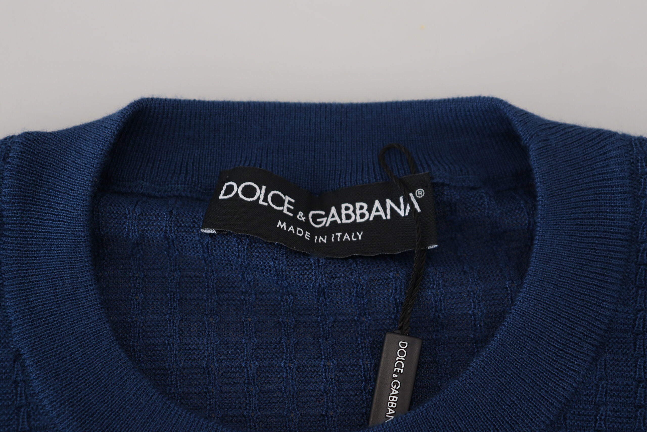 Dolce &amp; Gabbana Pull élégant en cachemire et soie bleu pour homme