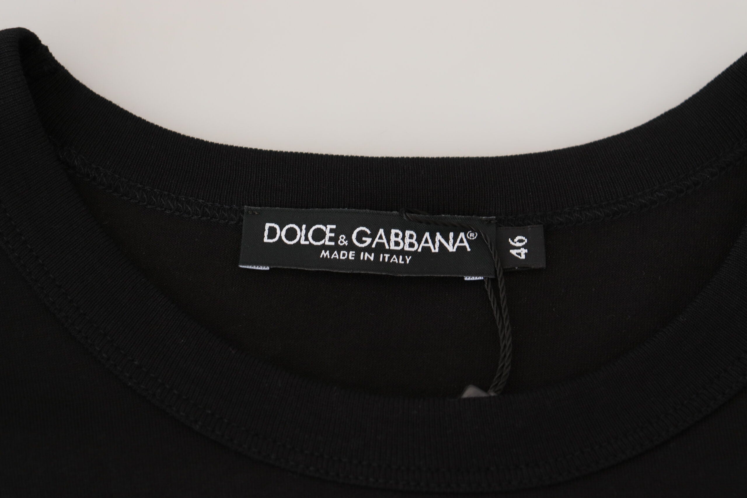 Dolce &amp; Gabbana Chic T-shirt en coton noir pour l'homme moderne