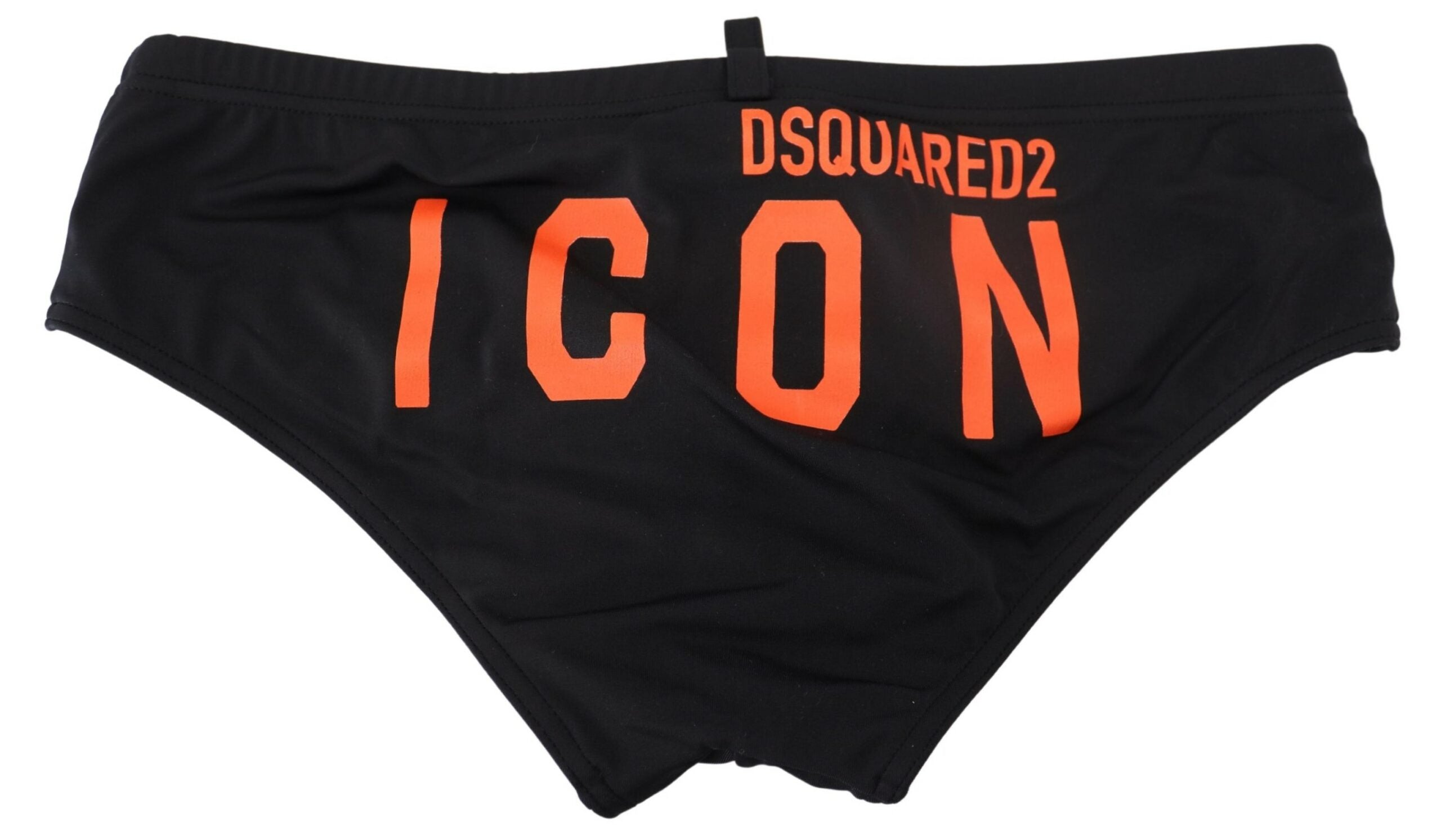 Dsquared² Slip de bain noir élégant avec logo orange