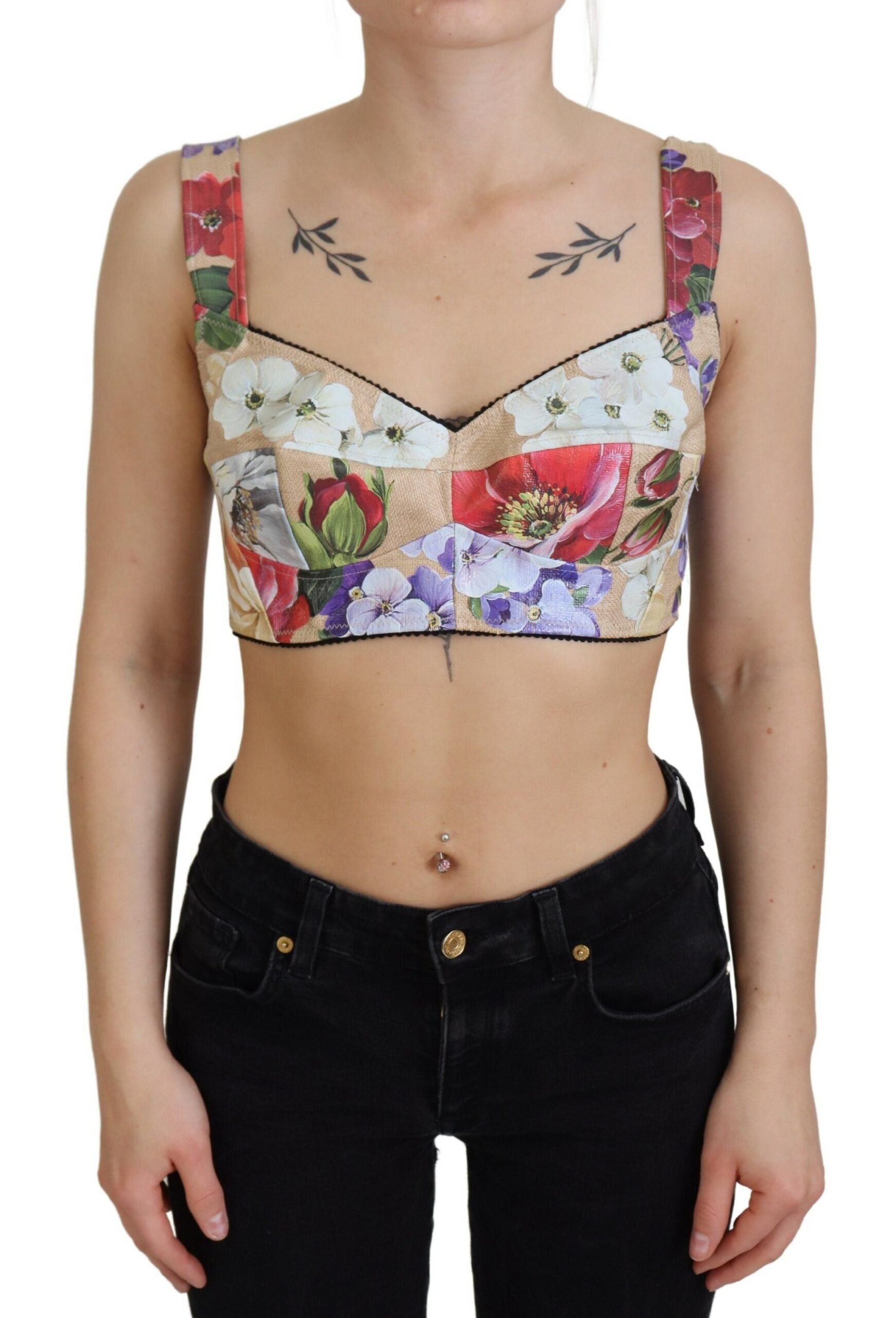 Dolce &amp; Gabbana - Haut court bustier à imprimé floral