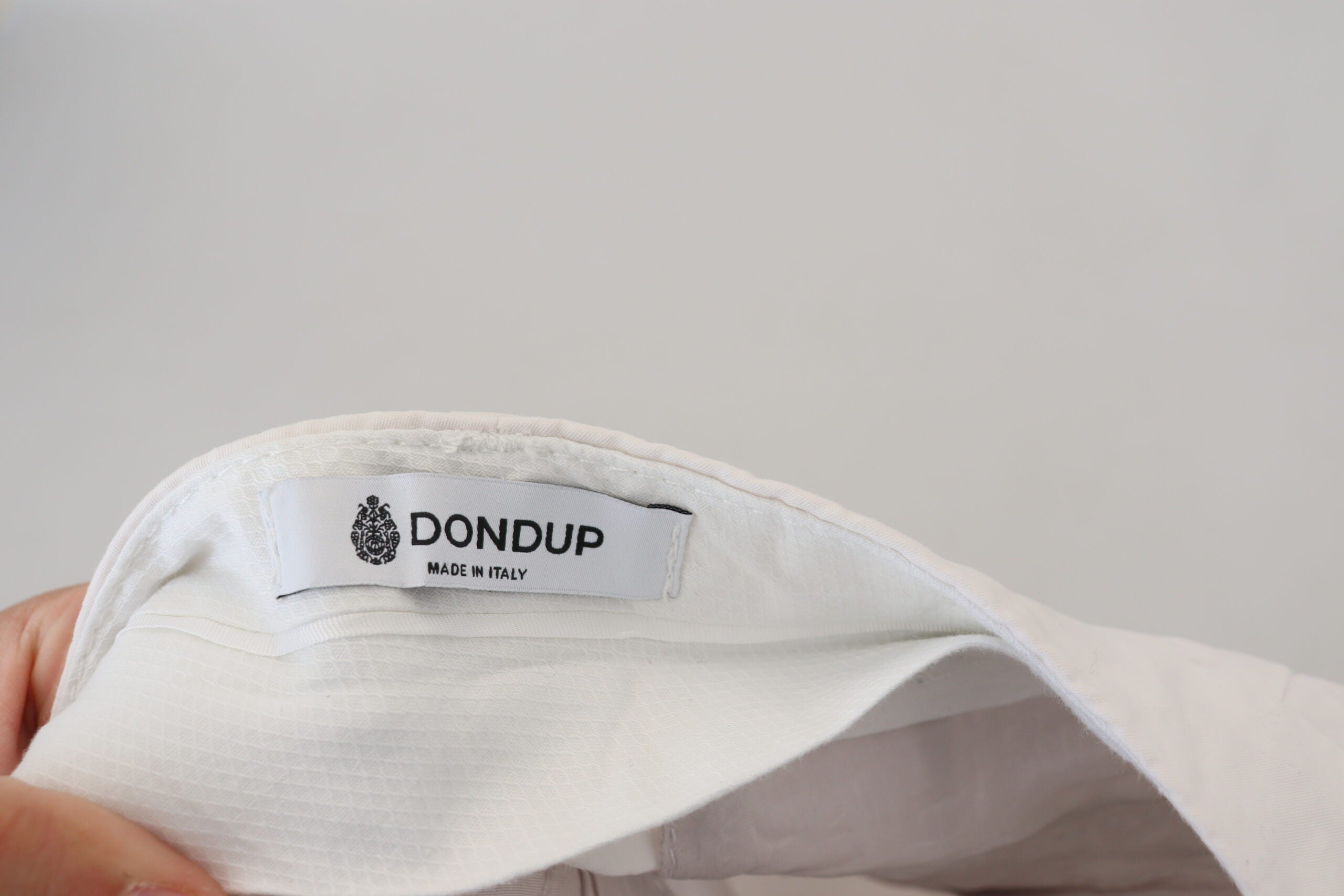 Dondup élégant pantalon blanc fuselé taille haute