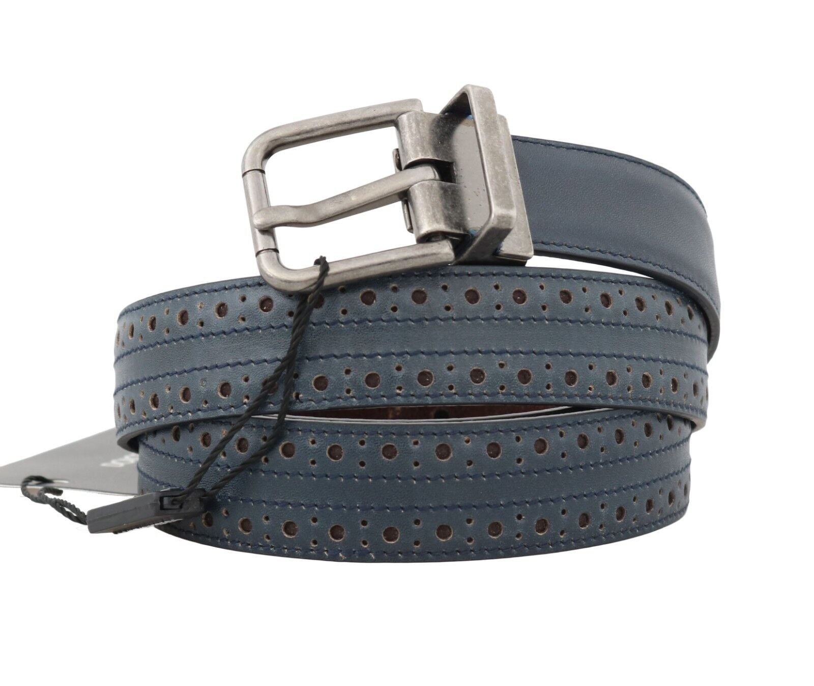 Dolce &amp; Gabbana Ceinture élégante en cuir bleu pour homme