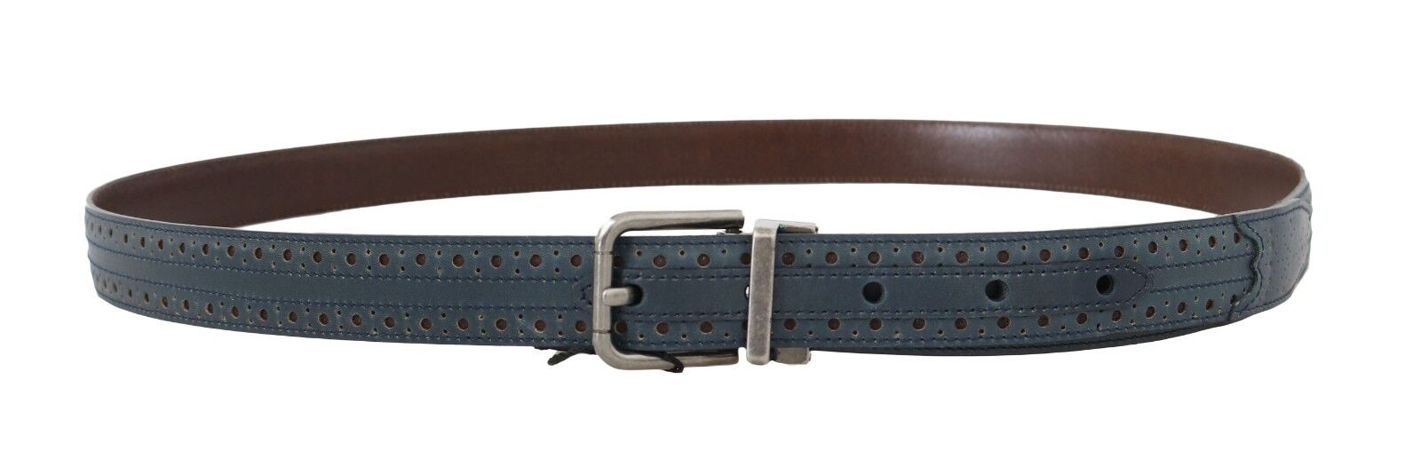 Dolce &amp; Gabbana Ceinture élégante en cuir bleu pour homme