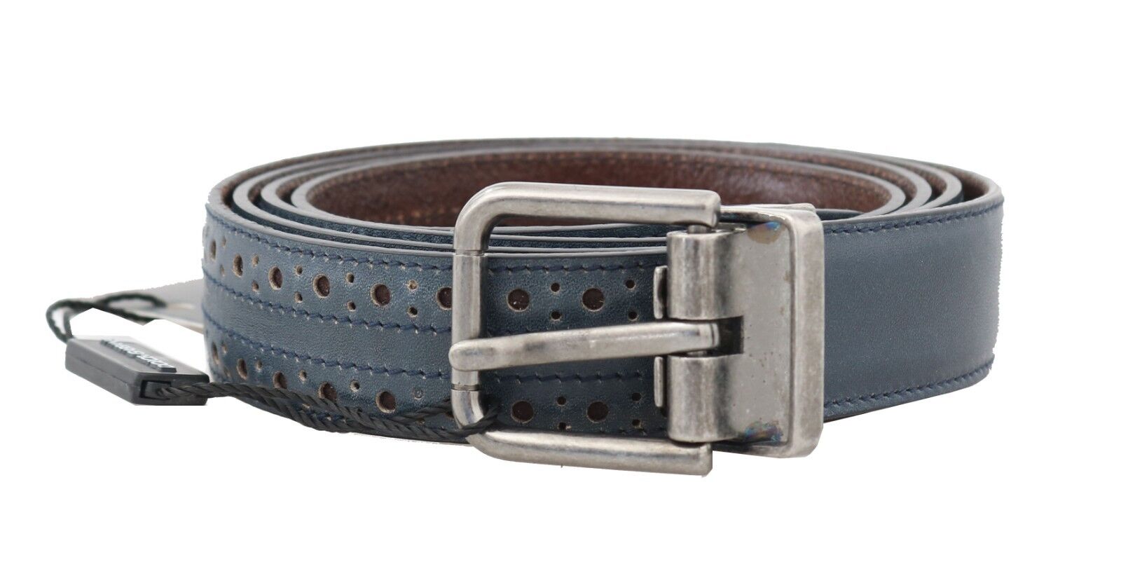 Dolce &amp; Gabbana Ceinture élégante en cuir bleu pour homme