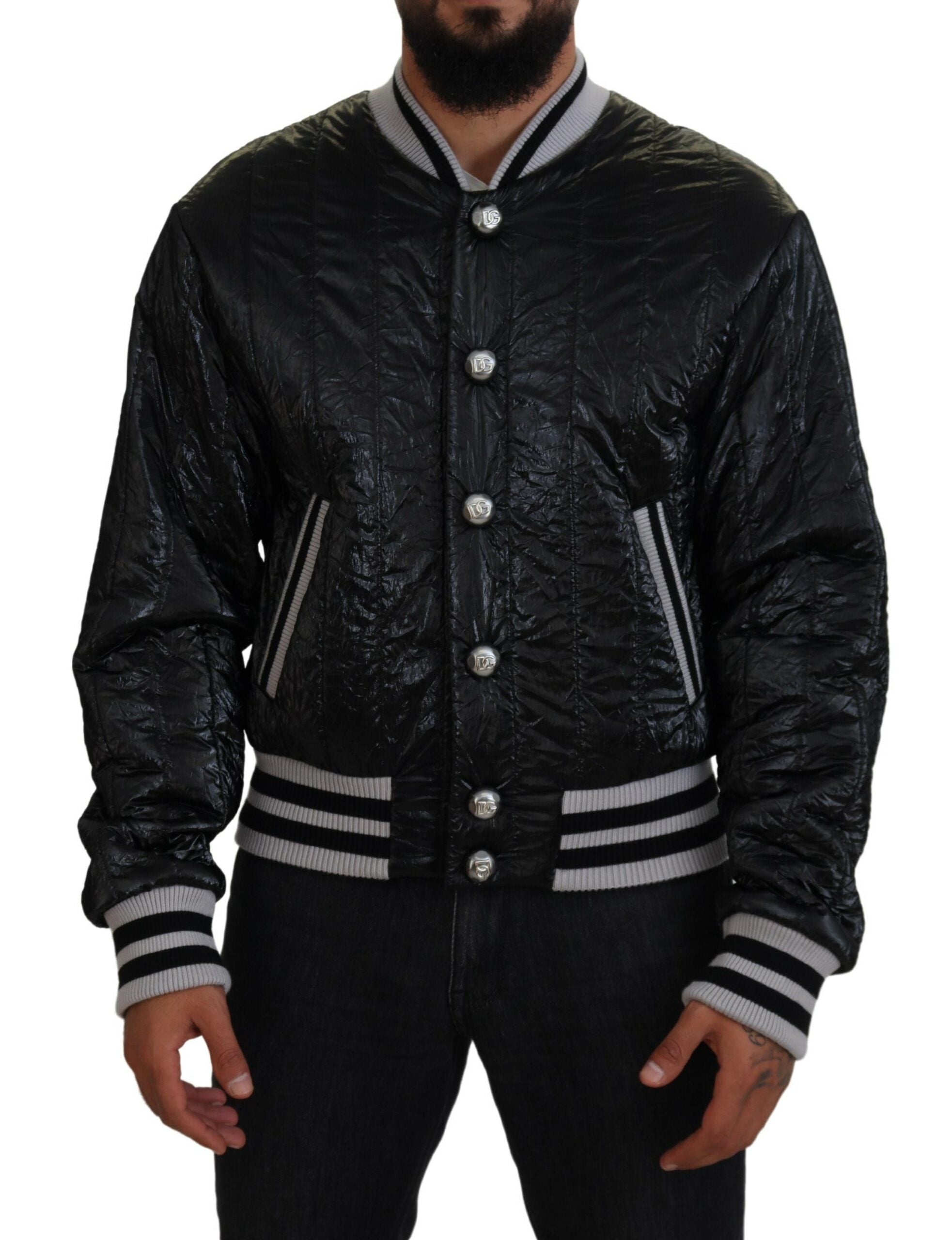 Dolce &amp; Gabbana Blouson aviateur noir élégant