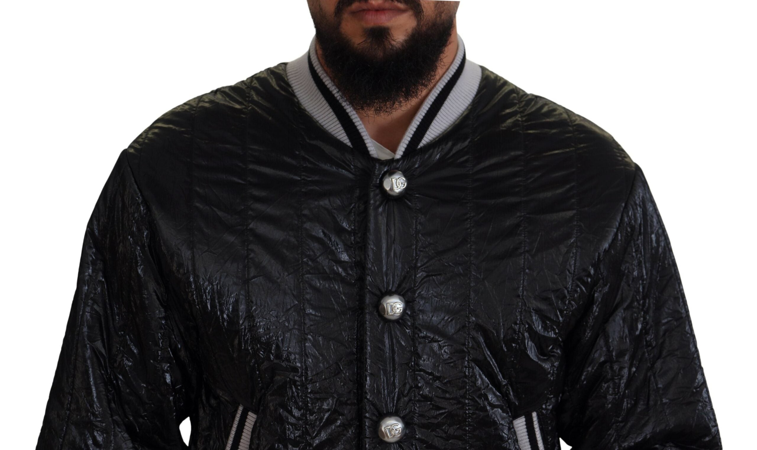 Dolce & Gabbana Sleek Black Bomber Jacket