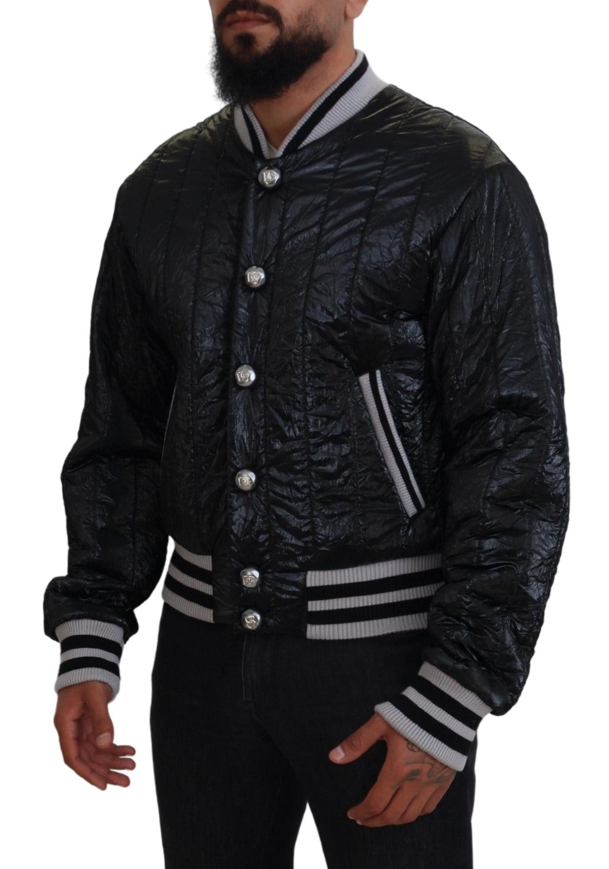 Dolce &amp; Gabbana Blouson aviateur noir élégant