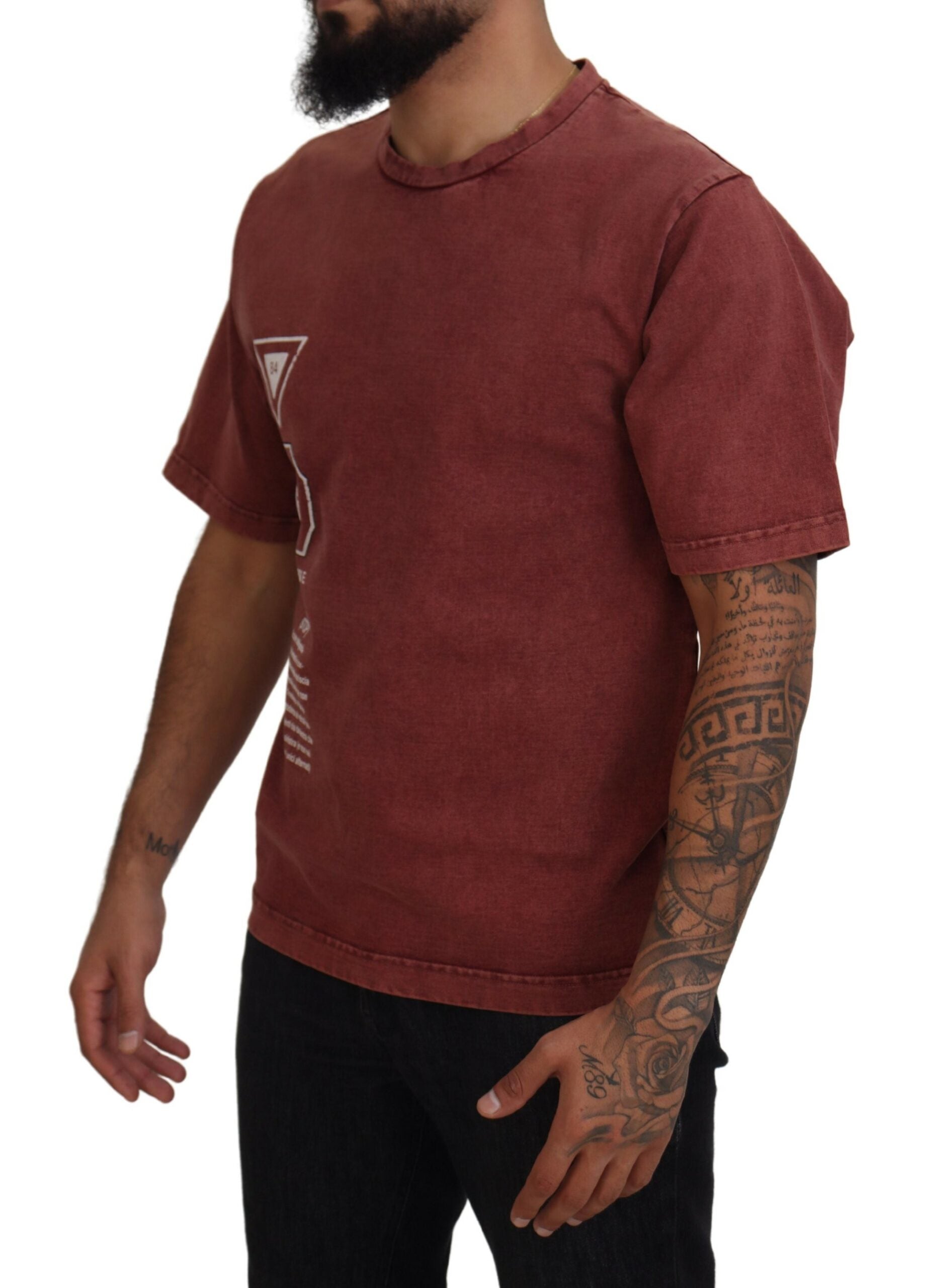 Dolce &amp; Gabbana T-shirt élégant en coton imprimé marron