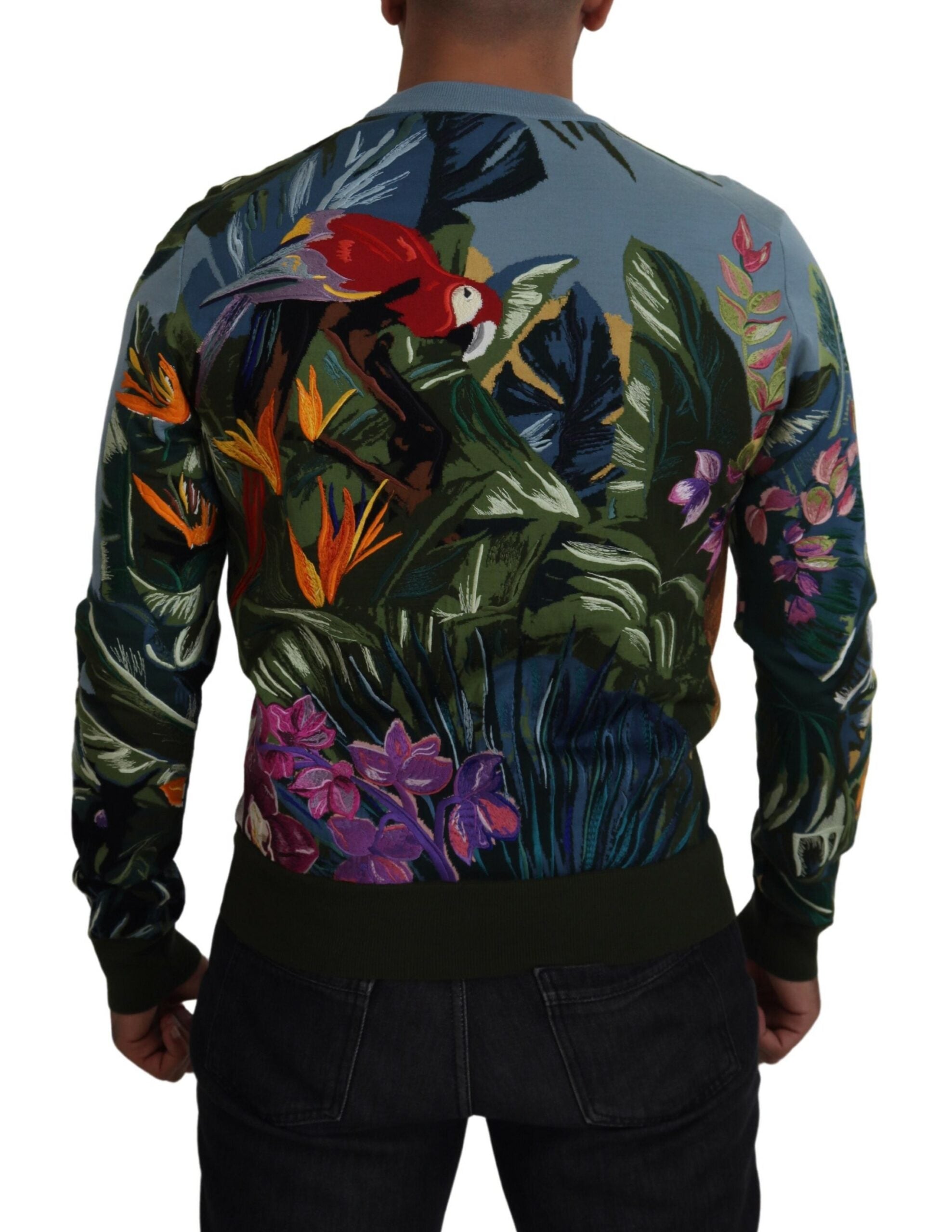 Dolce &amp; Gabbana Pull en laine et soie brodée Jungle