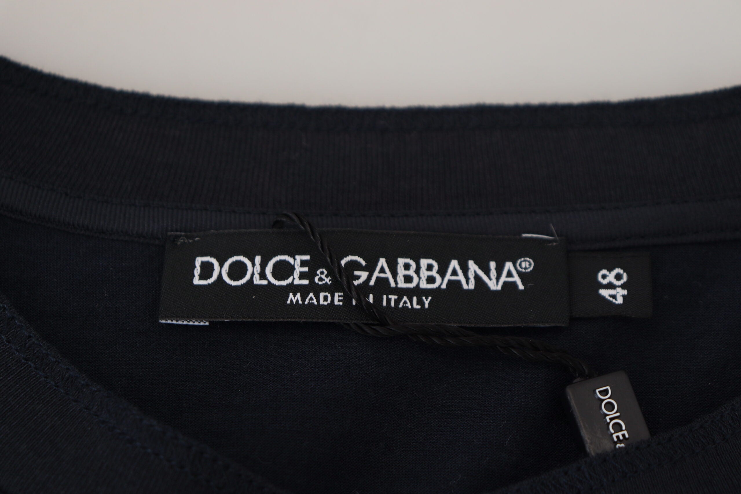 Dolce &amp; Gabbana Pull bleu élégant en mélange de coton et de soie