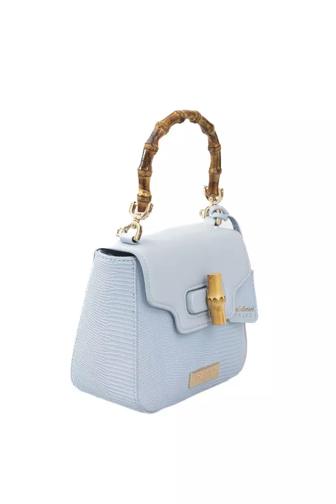 Baldinini Trend Élégant sac à bandoulière bleu clair avec accents dorés