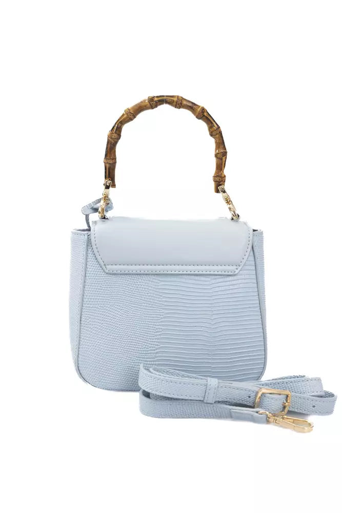 Baldinini Trend Élégant sac à bandoulière bleu clair avec accents dorés