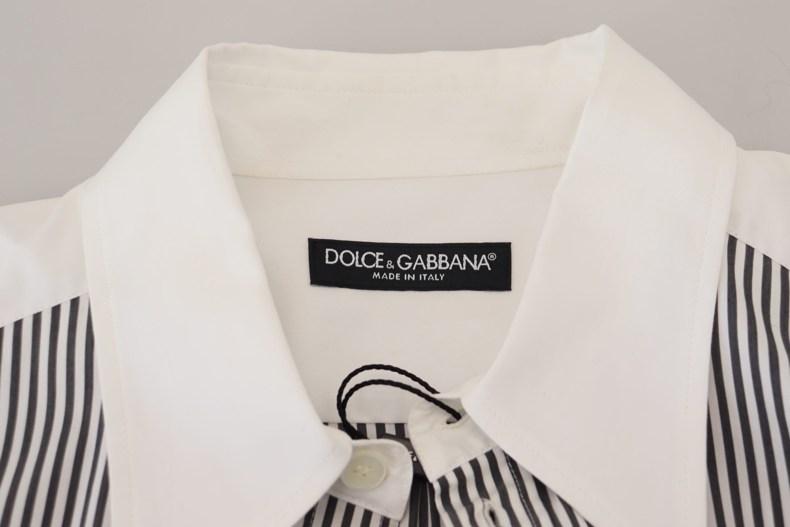 Dolce &amp; Gabbana Chemise boutonnée classique à rayures noires et blanches