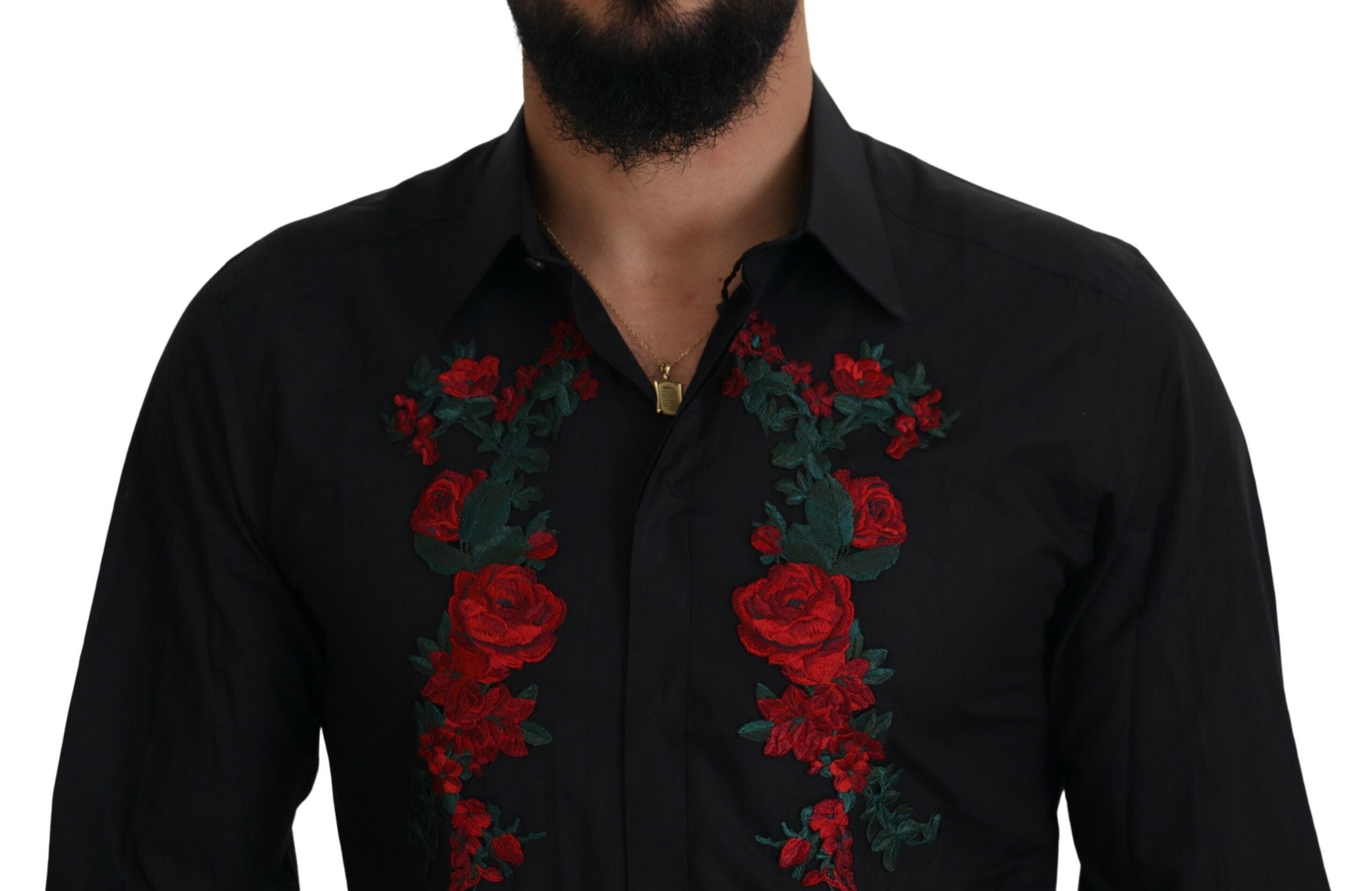 Dolce &amp; Gabbana Chemise élégante en coton brodé à fleurs