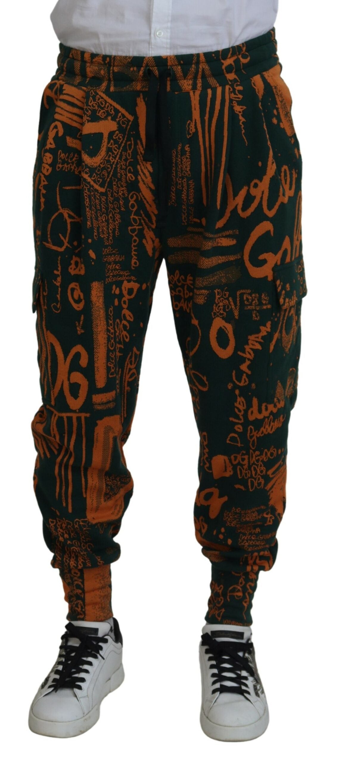 Dolce &amp; Gabbana Pantalon cargo de jogging en soie mélangée multicolore