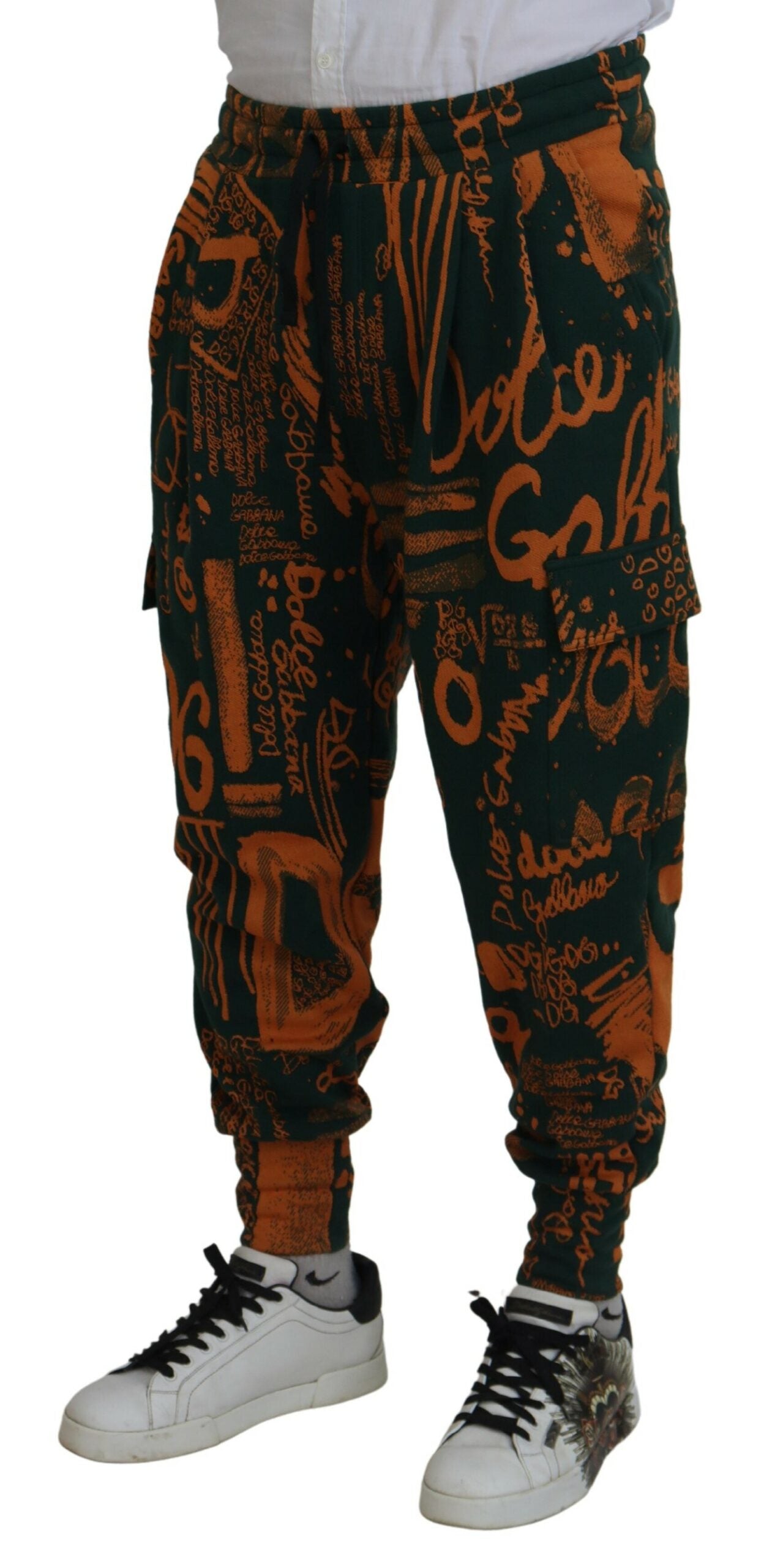 Dolce &amp; Gabbana Pantalon cargo de jogging en soie mélangée multicolore