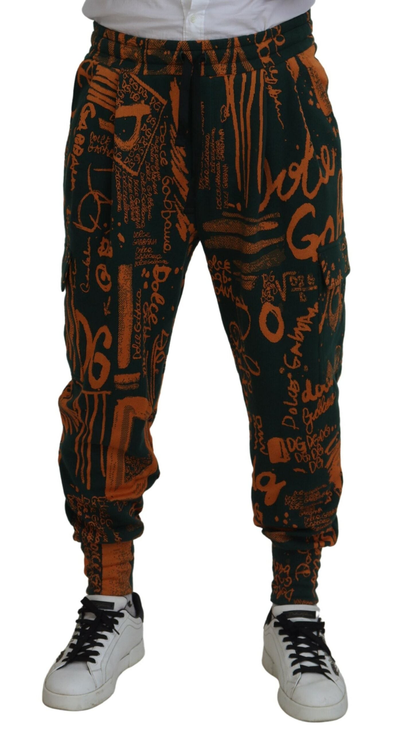 Dolce &amp; Gabbana Pantalon cargo de jogging en soie mélangée multicolore