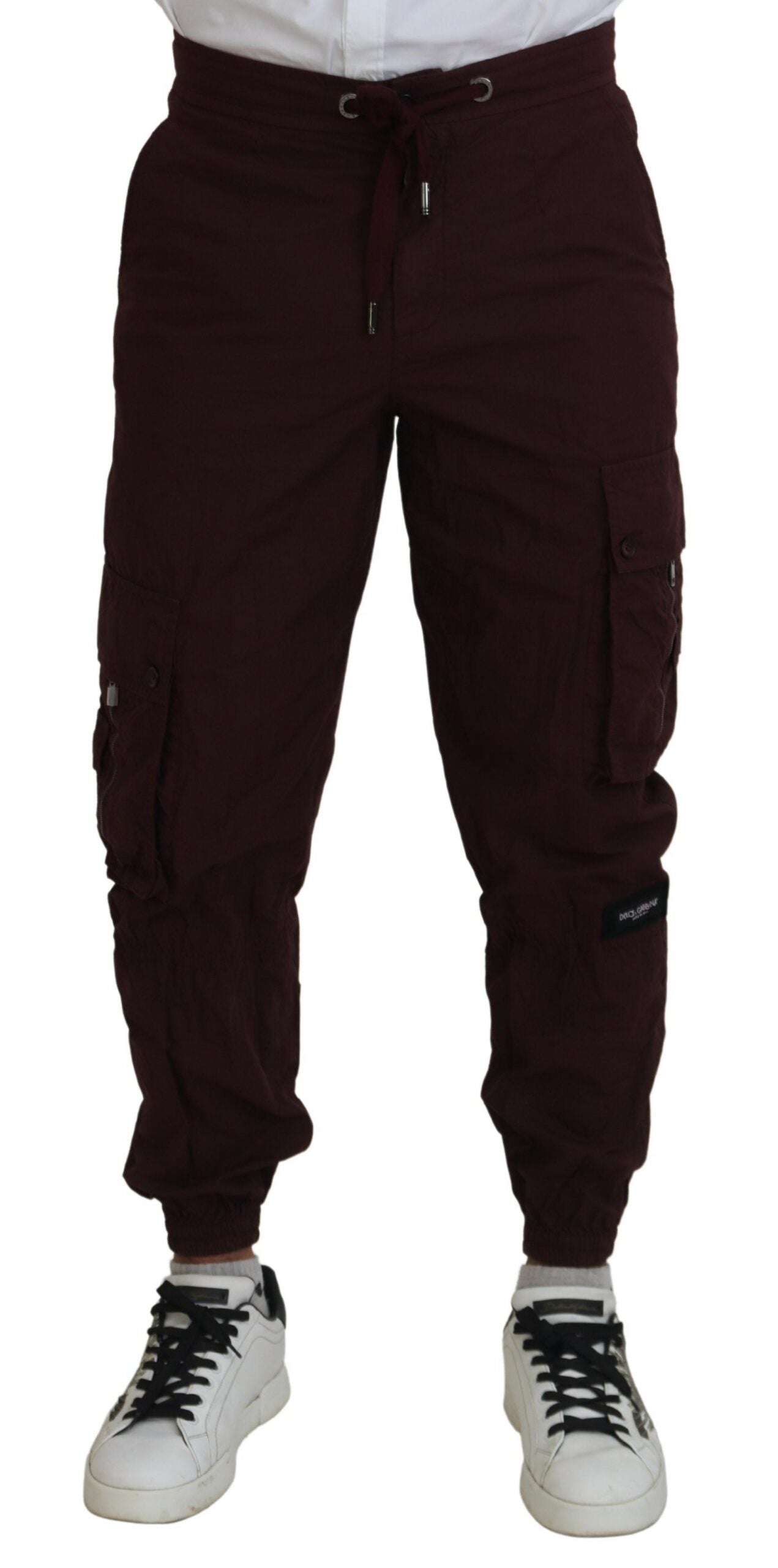 Dolce &amp; Gabbana Pantalon de jogging élégant en coton bordeaux